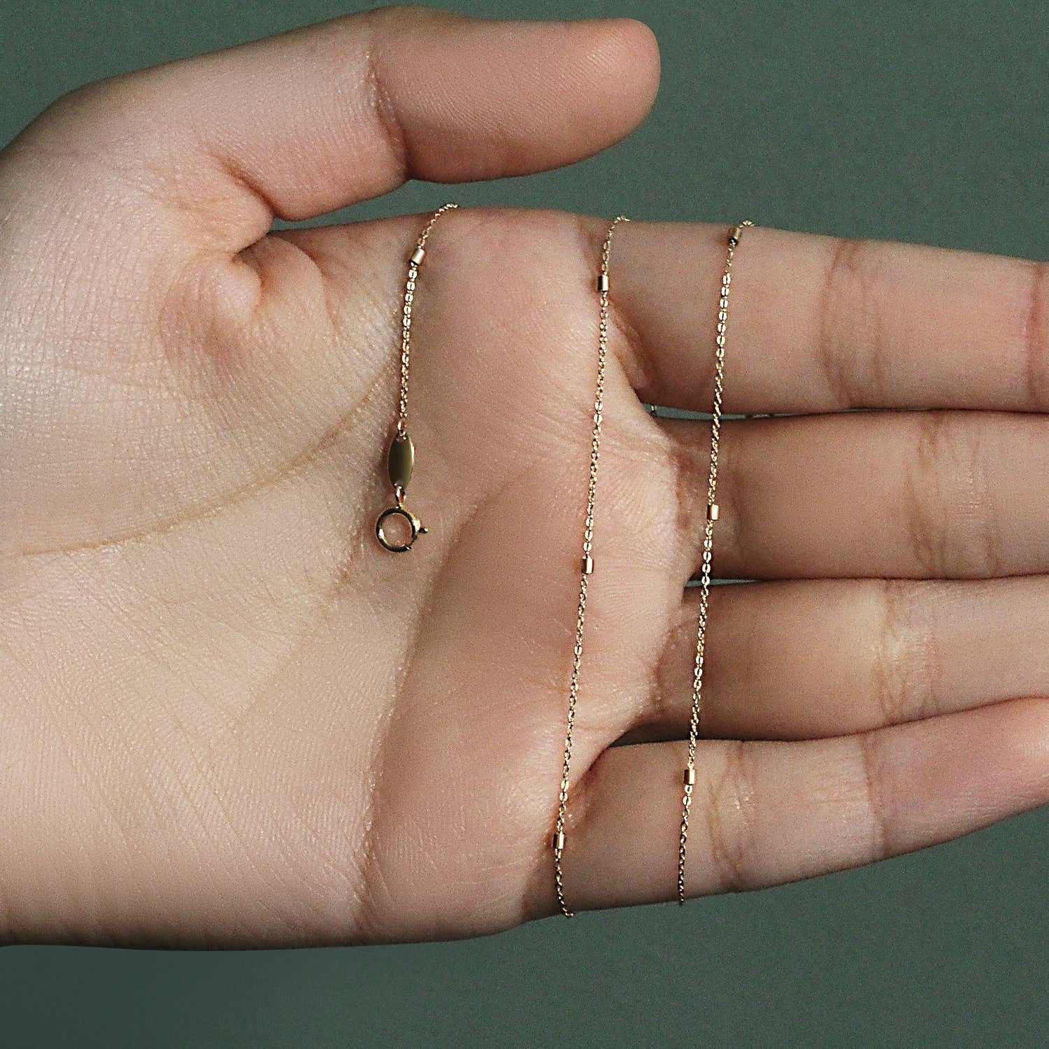 Bead Links Pendant Chain in 14k Yellow Gold (1.50 mm) - Image 6