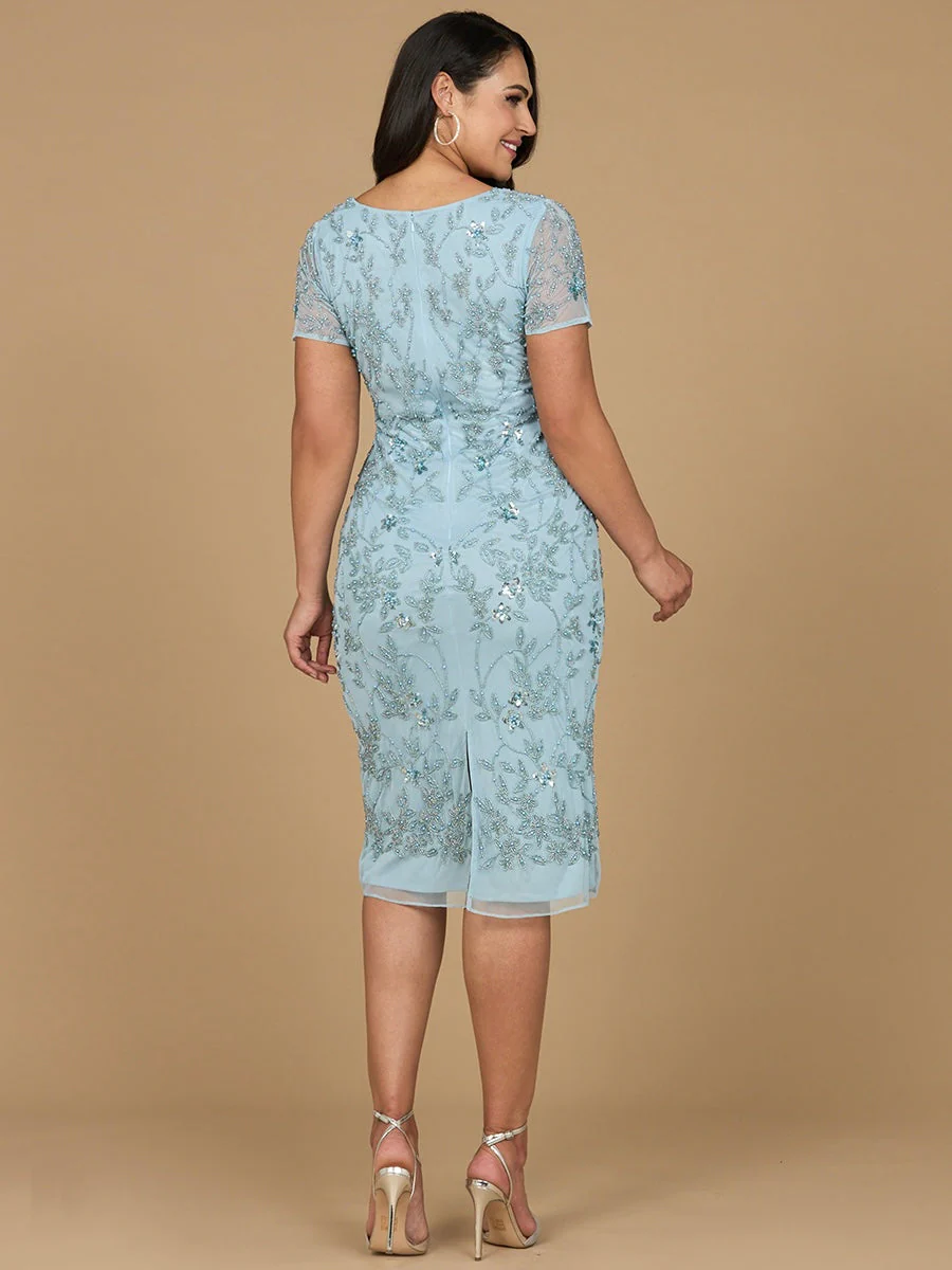 Beaded Midi Dress with Cap Sleeves - Image 4