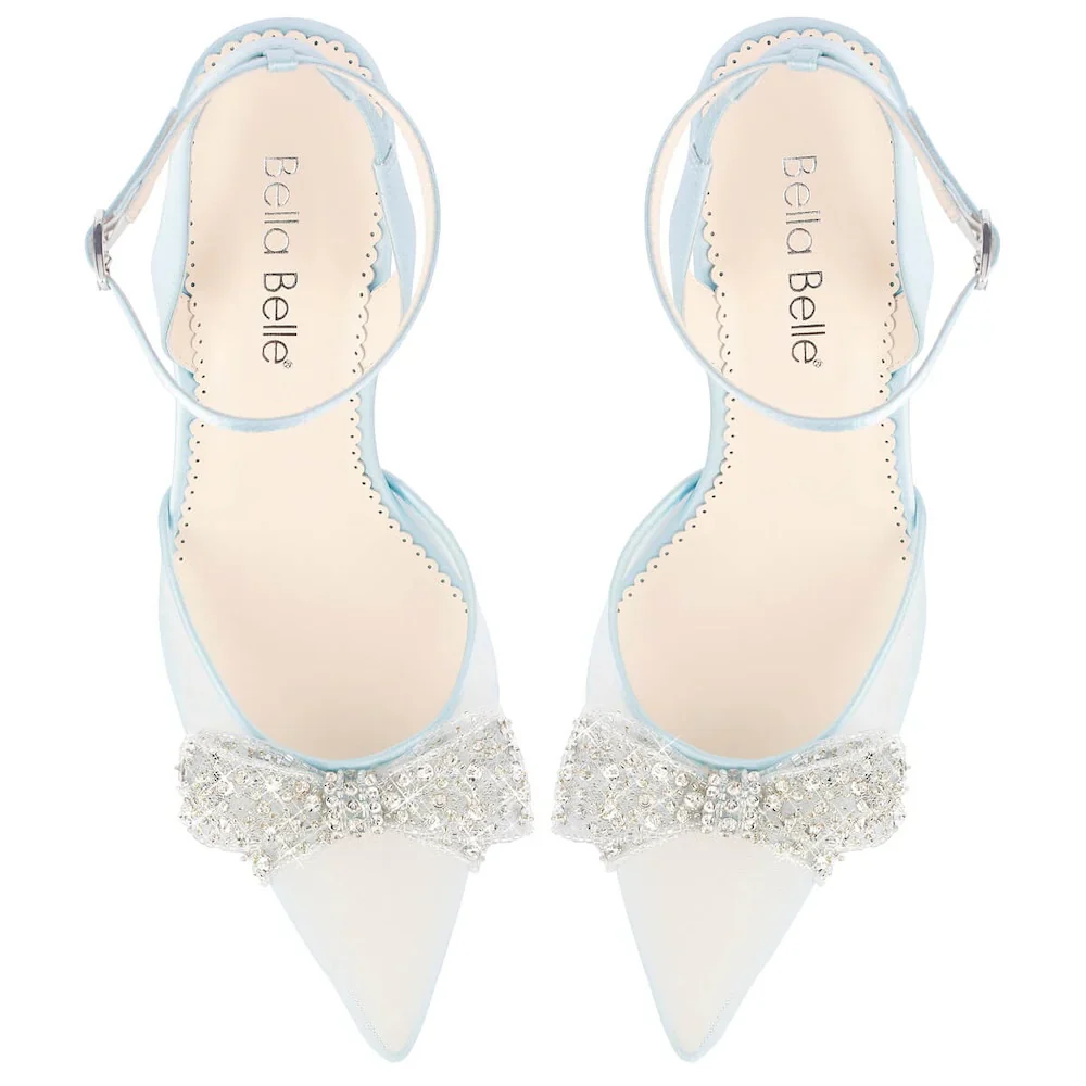 Bella Belle Athena Blue Crystal Block Heels - Image 5