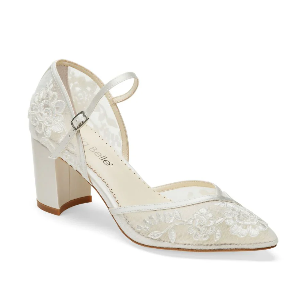 Bella Belle Chelsea Ivory Floral Lace Wedding Shoes - Image 3