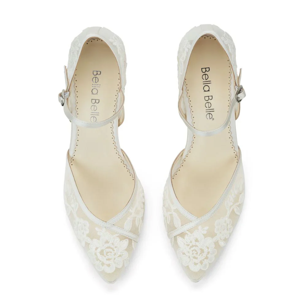 Bella Belle Chelsea Ivory Floral Lace Wedding Shoes - Image 5