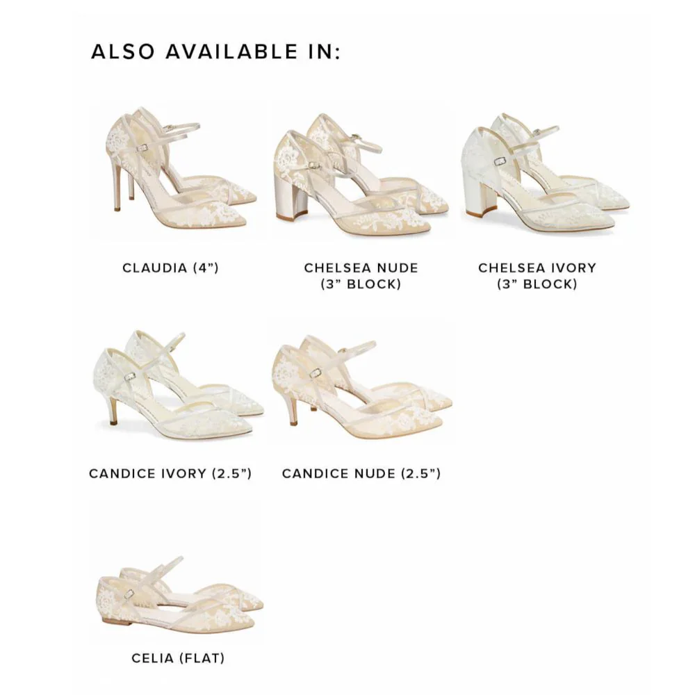 Bella Belle Chelsea Ivory Floral Lace Wedding Shoes - Image 6