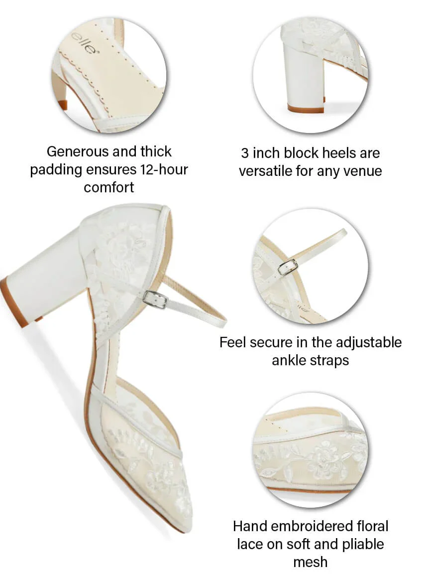 Bella Belle Chelsea Ivory Floral Lace Wedding Shoes - Image 7