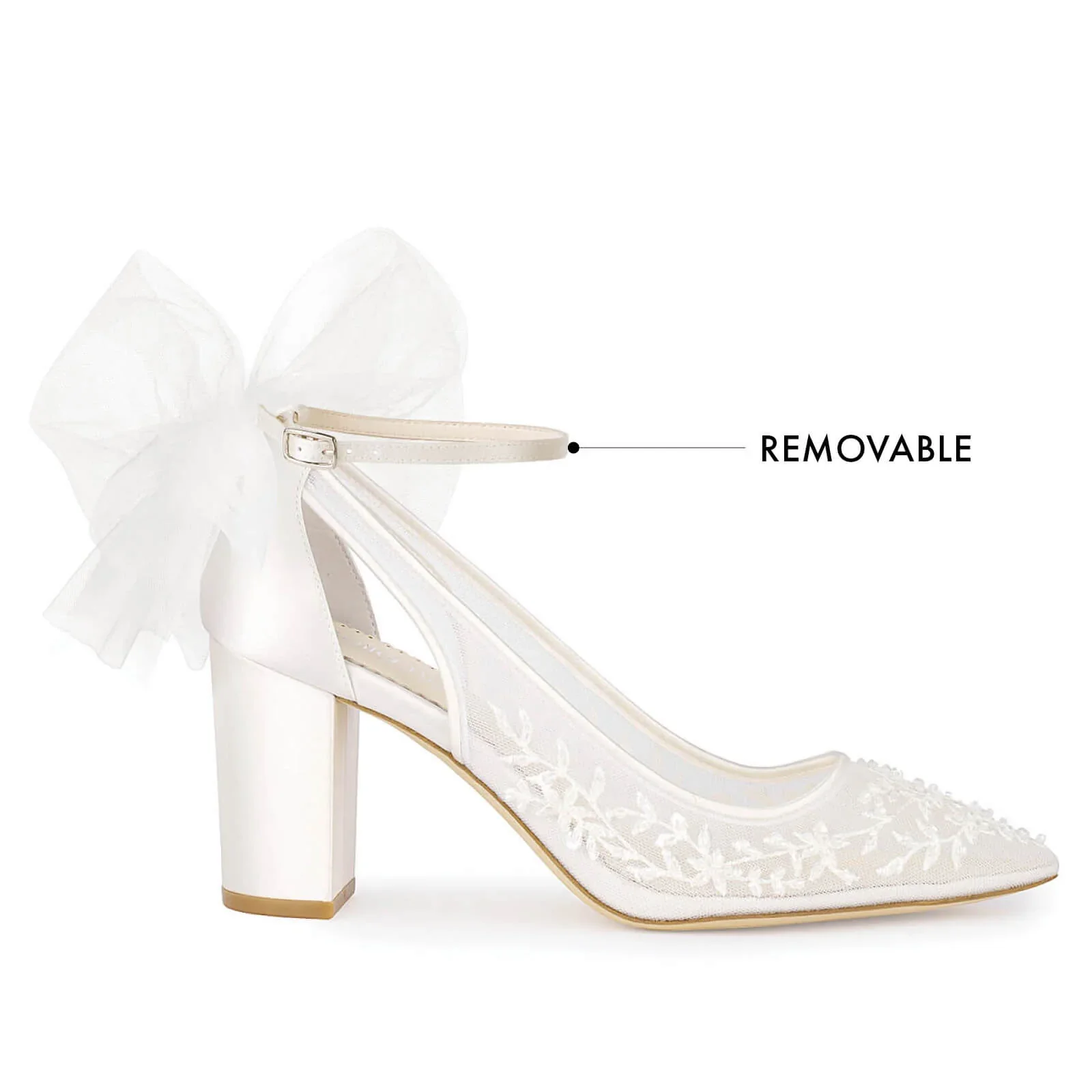 Bella Belle Easton Slingback Block Heel Bridal Shoes - Image 2