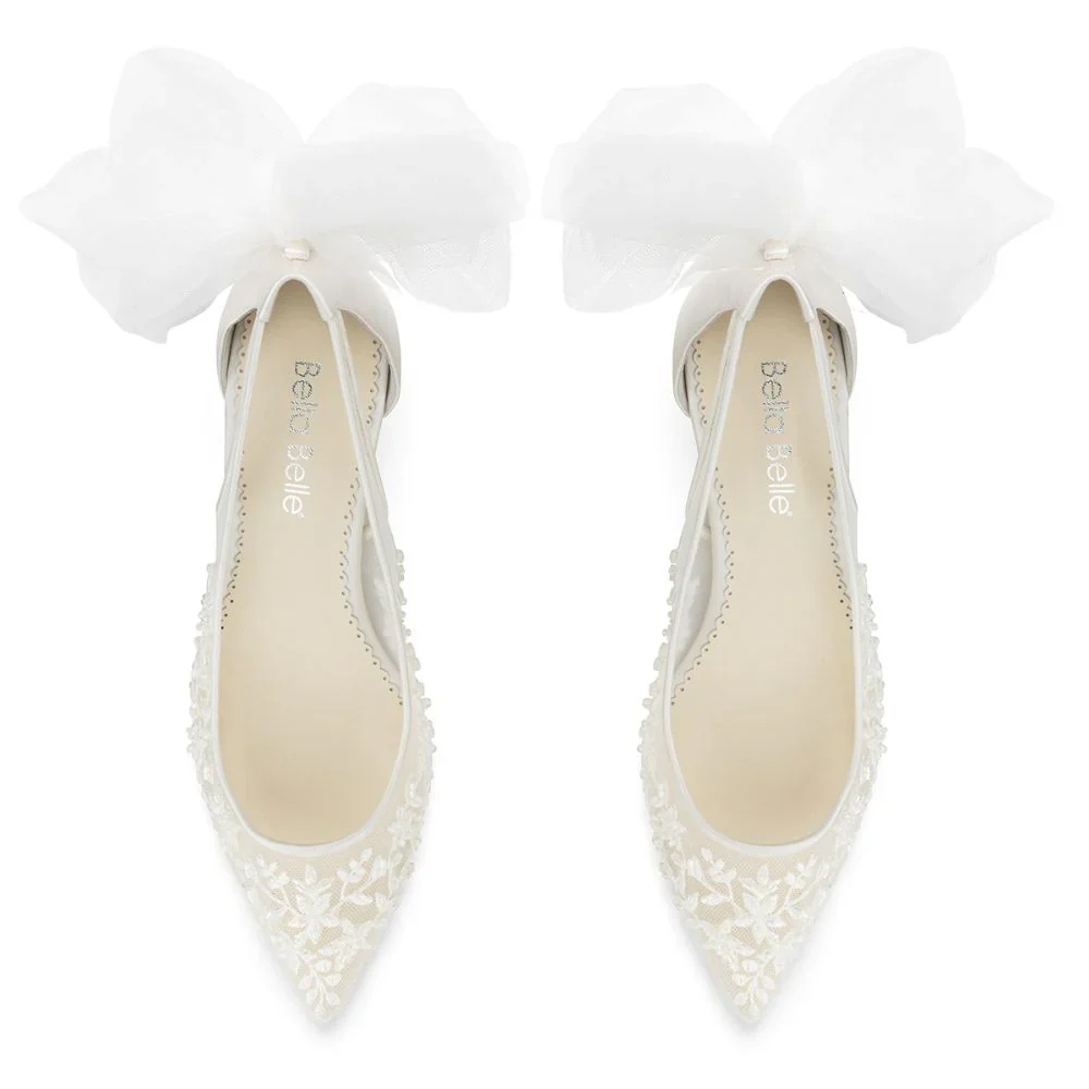 Bella Belle Easton Slingback Block Heel Bridal Shoes - Image 4