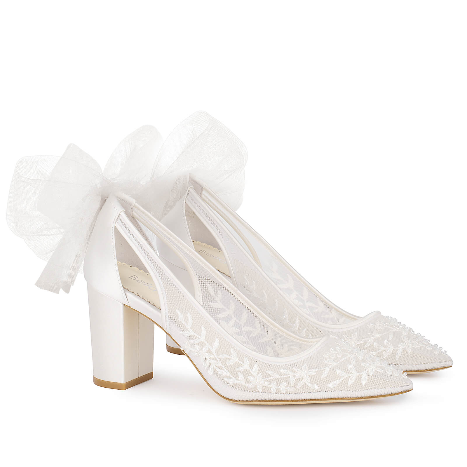 Bella Belle Easton Slingback Block Heel Bridal Shoes - Image 6