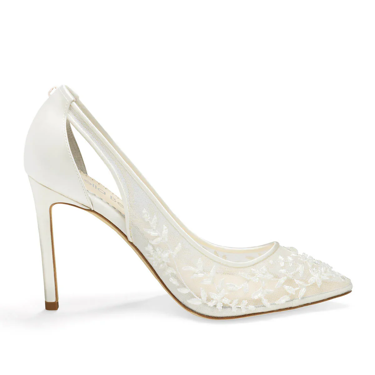 Bella Belle Edna Ivory Lace Heels with Removable Bows and Ankle Straps - Image 3