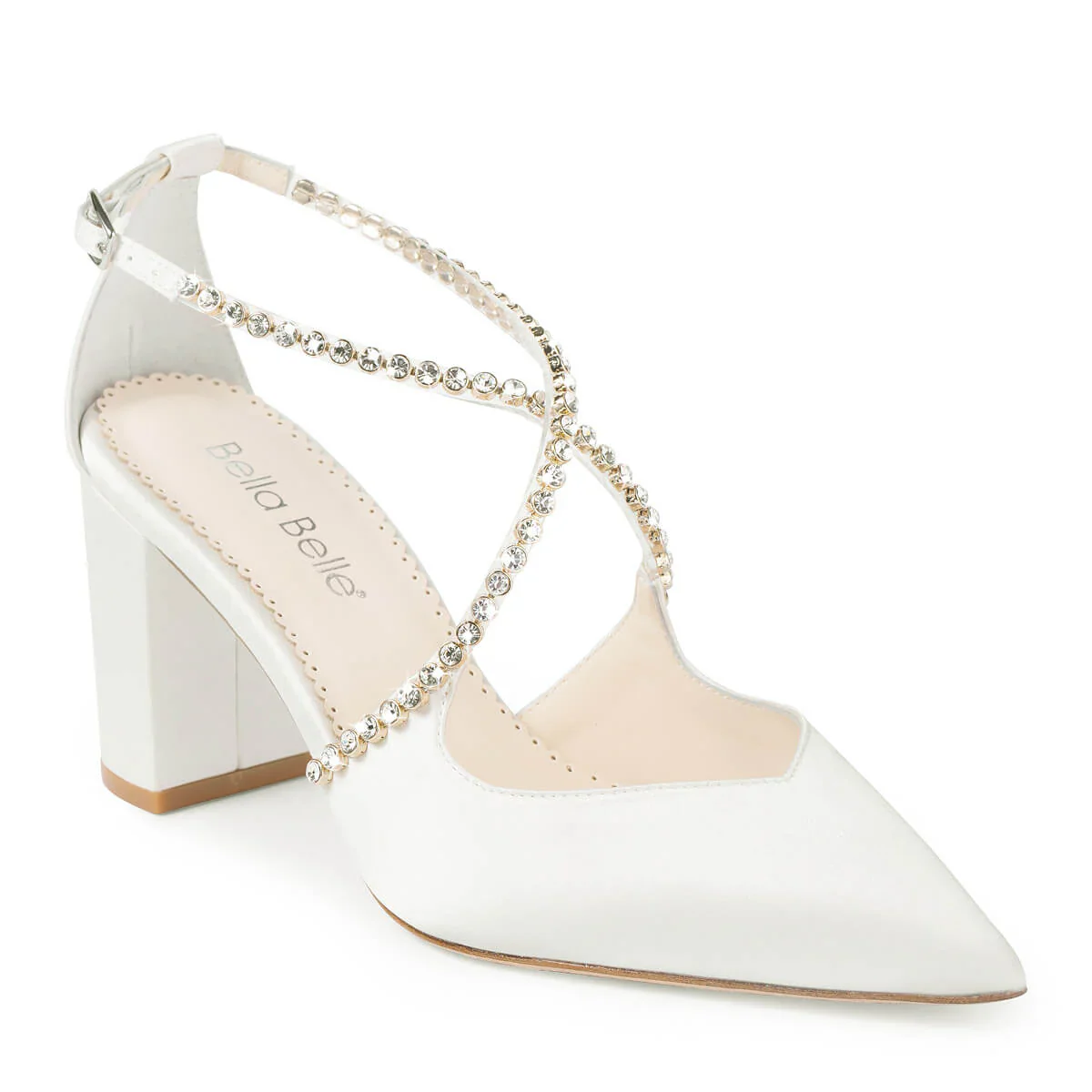 Bella Belle Massie Ivory Crystal Block Heel Bridal Shoe - Image 4