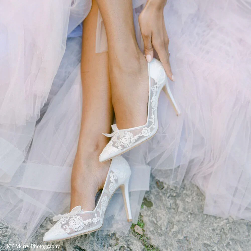 Bella Belle Sophia Ivory Lace Bridal Pumps – 4-Inch Heels - Image 5