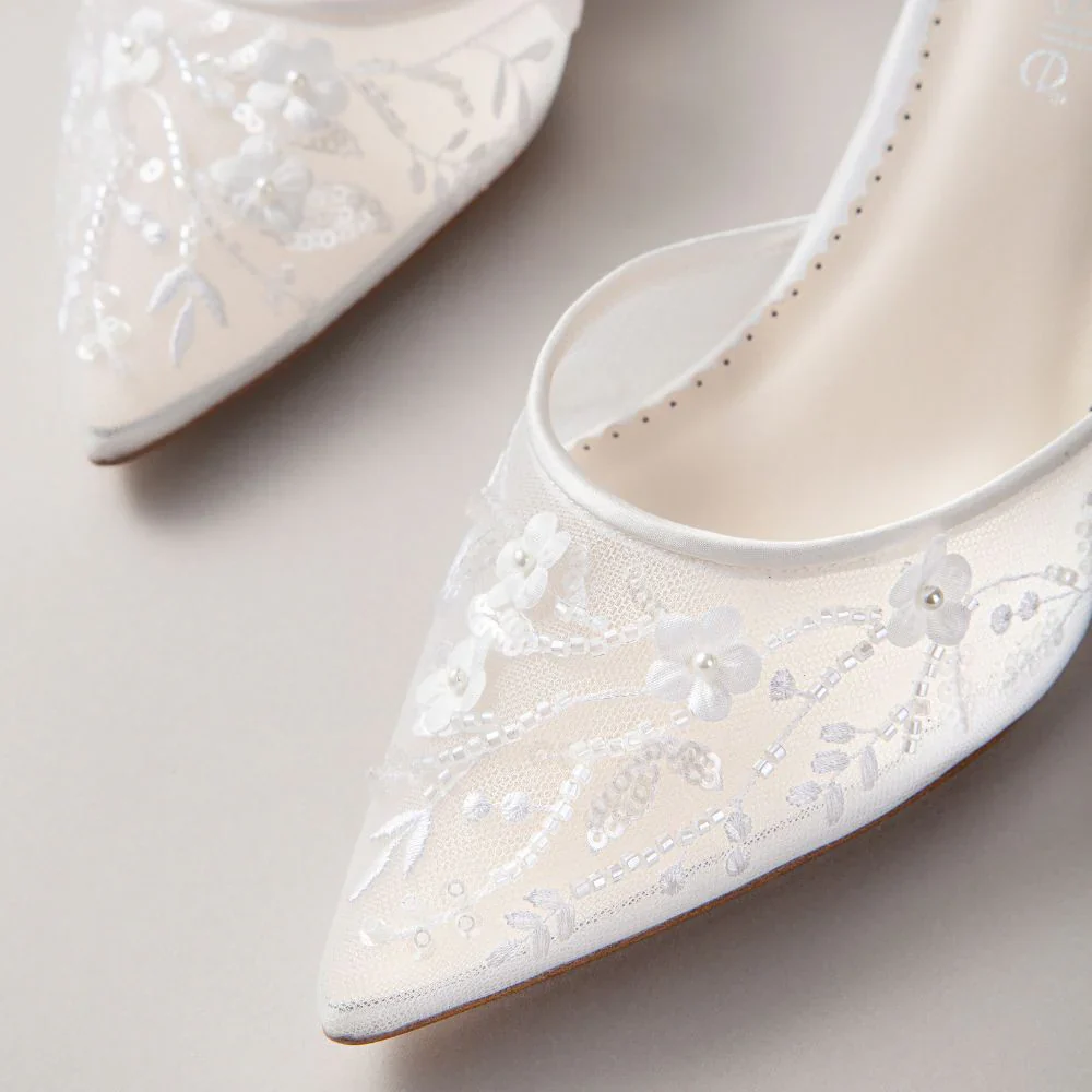 Bella Belle Thea Floral Illusion Wedding Shoes - Image 9