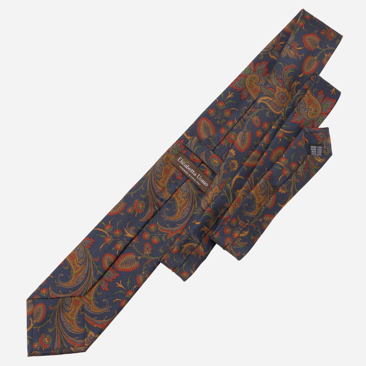Elizabetta Borromeo Printed Madder Silk Tie - Navy - Image 4