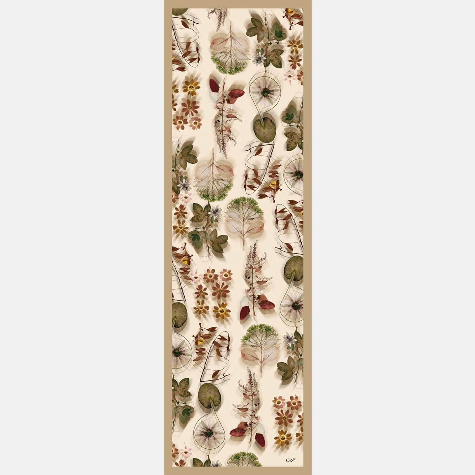 Elizabetta Botanica Long Sheer Silk Scarf - Beige - Image 5