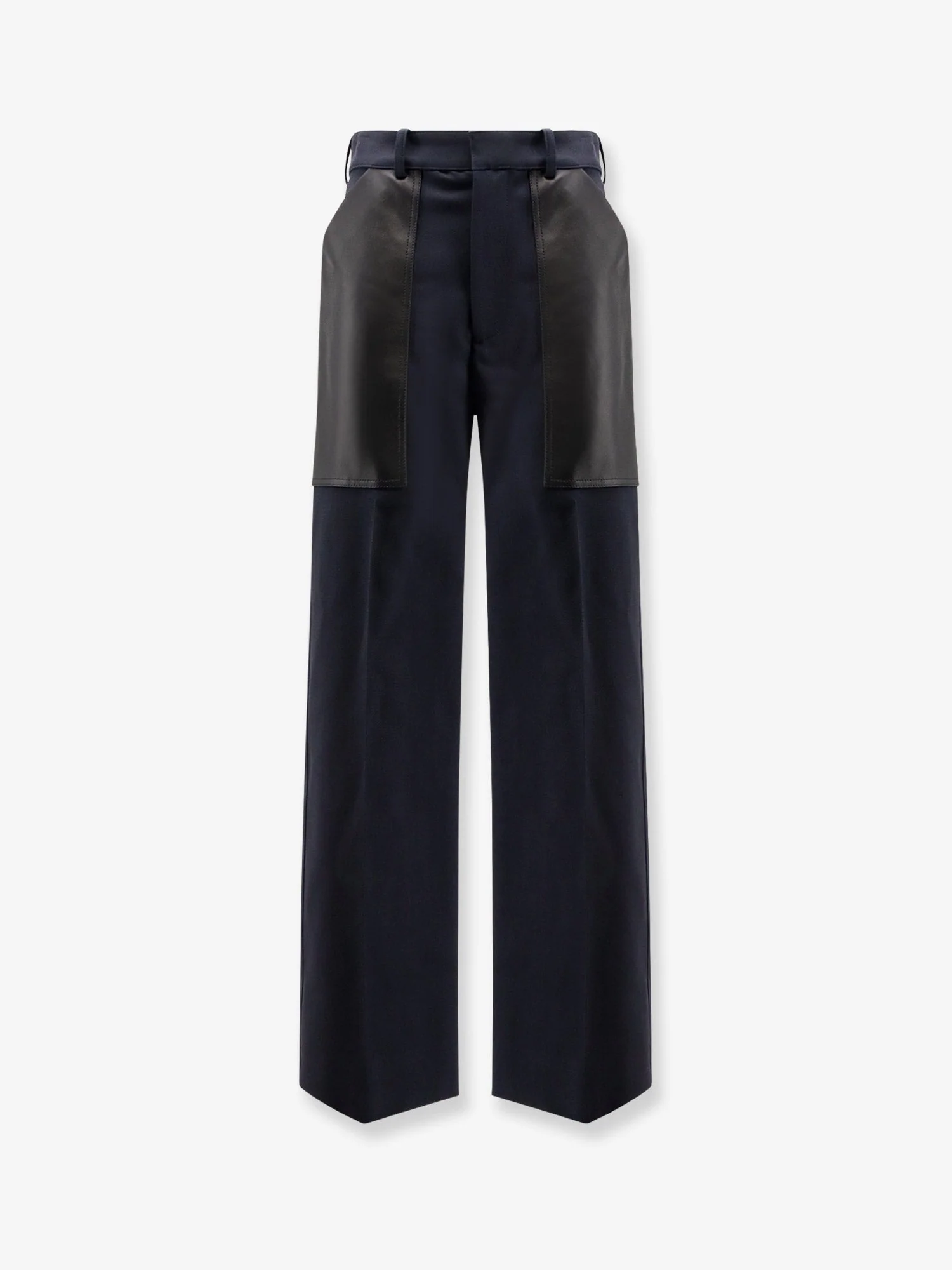 Bottega Veneta Cotton And Wool Trousers With Leather Inserts