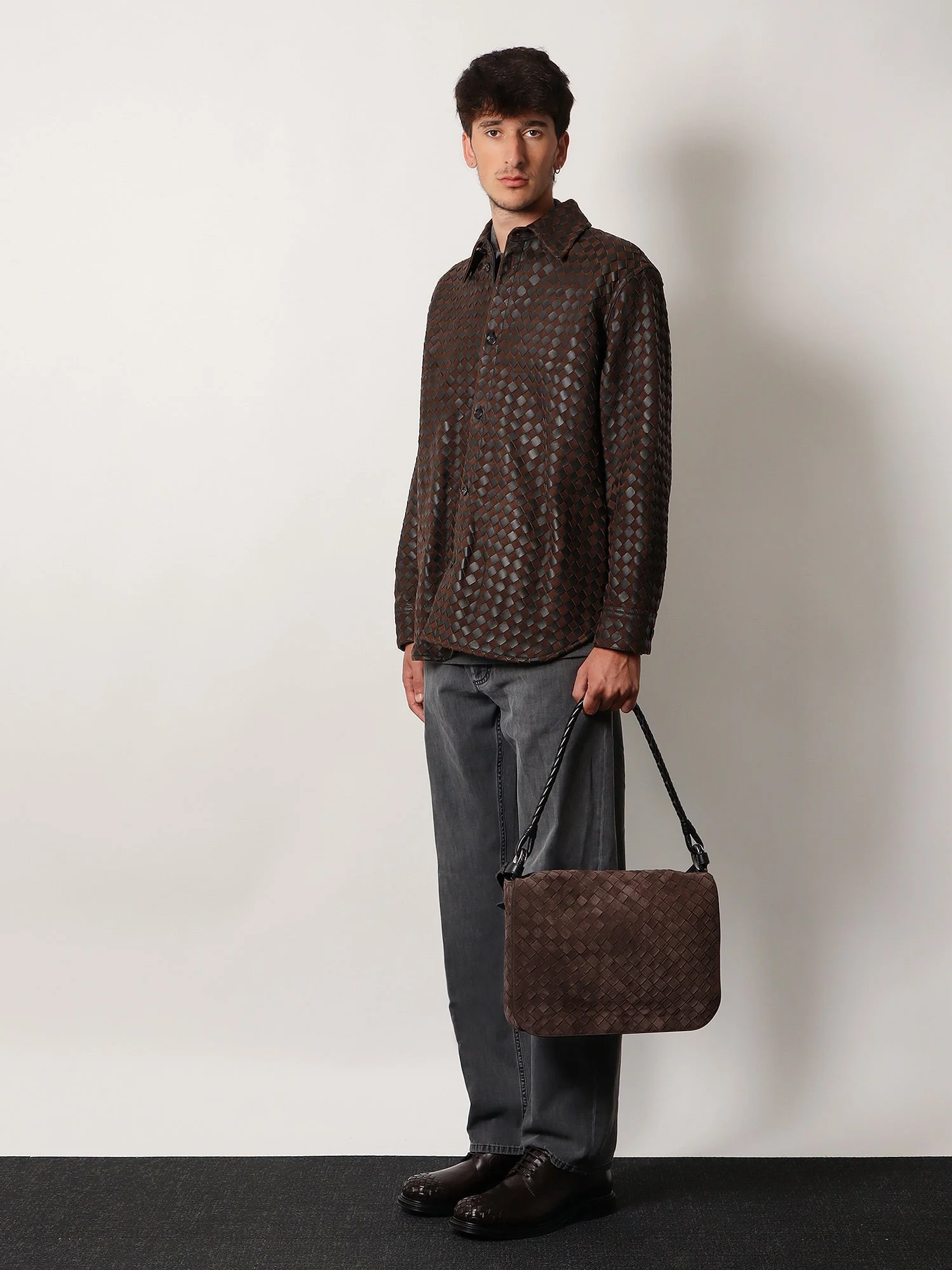 Bottega Veneta Intrecciato Suede Shoulder Bag - Image 2
