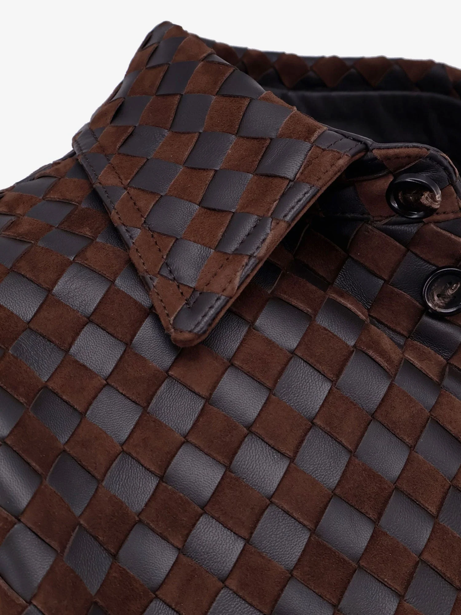 Bottega Veneta Leather And Suede Shirt/Jacket With Intrecciato Motif - Image 3
