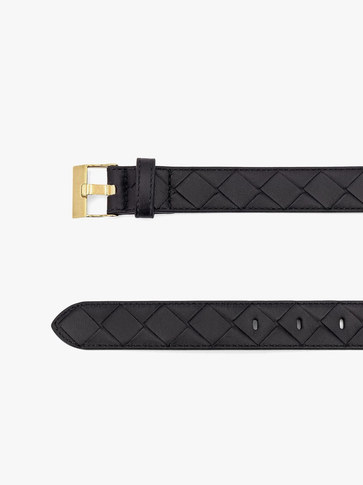 Bottega Veneta Leather Belt With Intrecciato Motif - Image 3