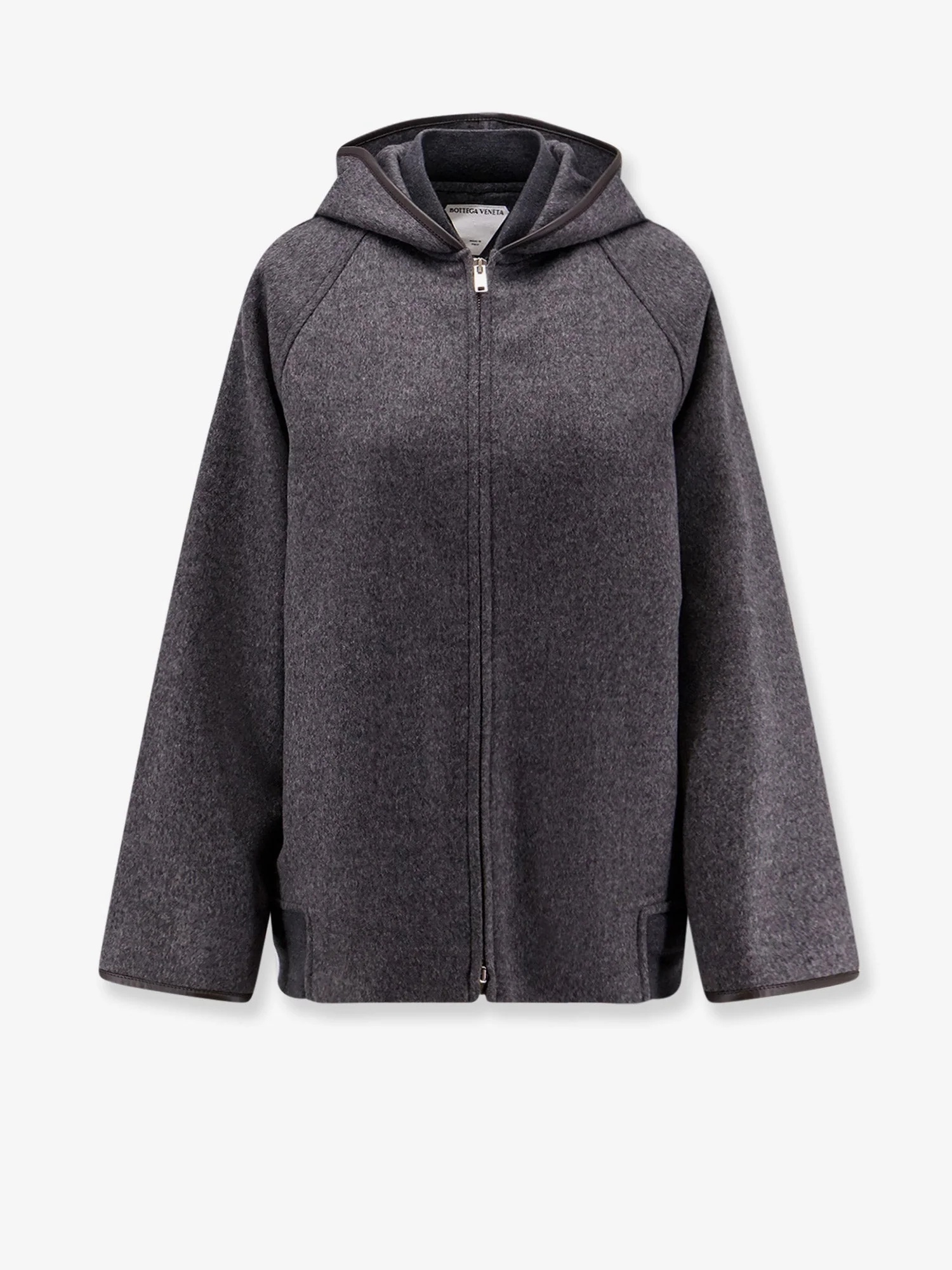 Bottega Veneta Wool Jacket With Leather Profiles