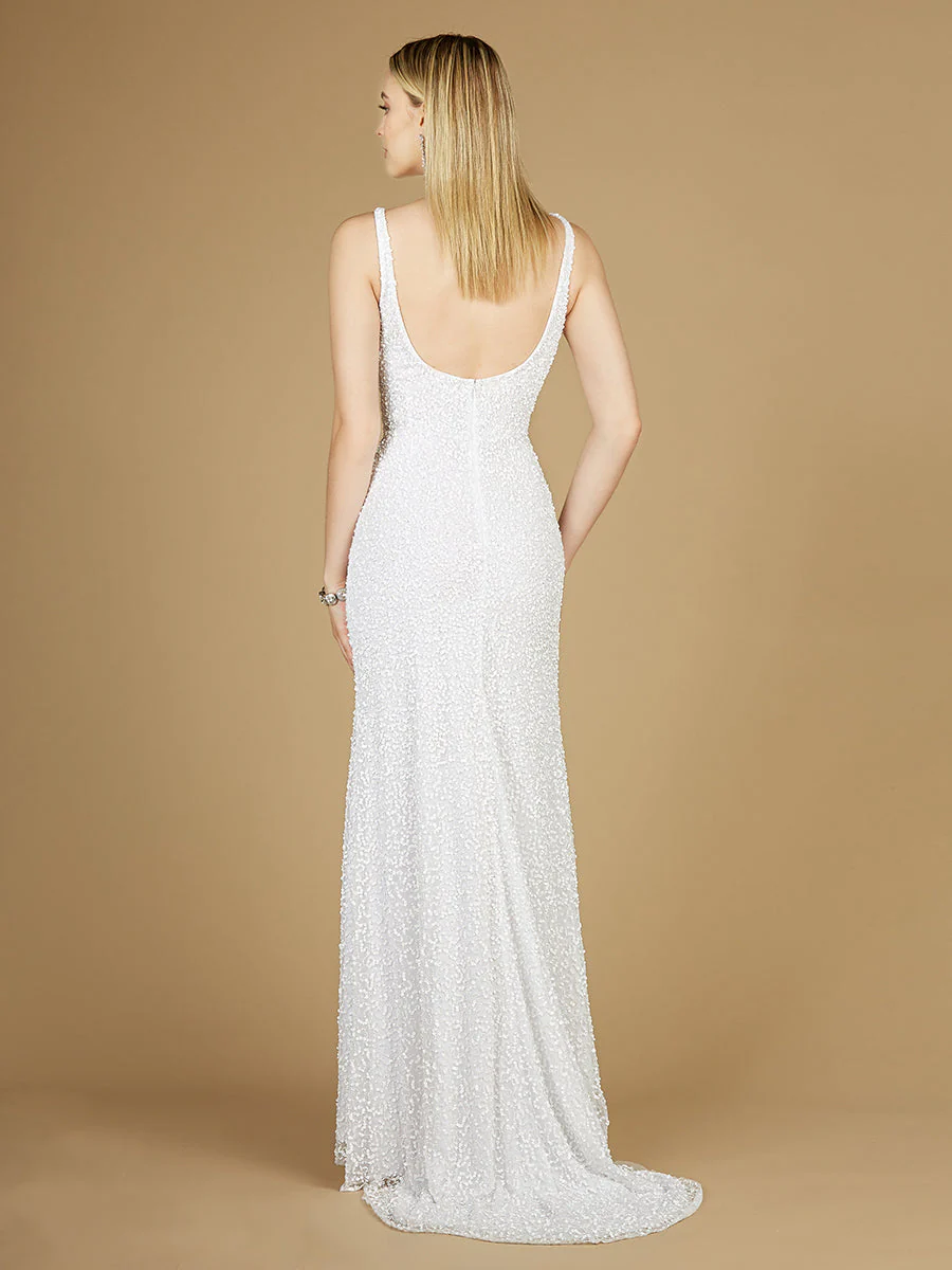 Lara Bridal Beaded Gown with Slit - Image 2