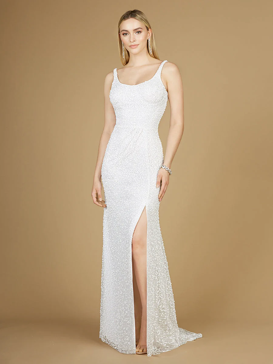 Lara Bridal Beaded Gown with Slit - Image 3
