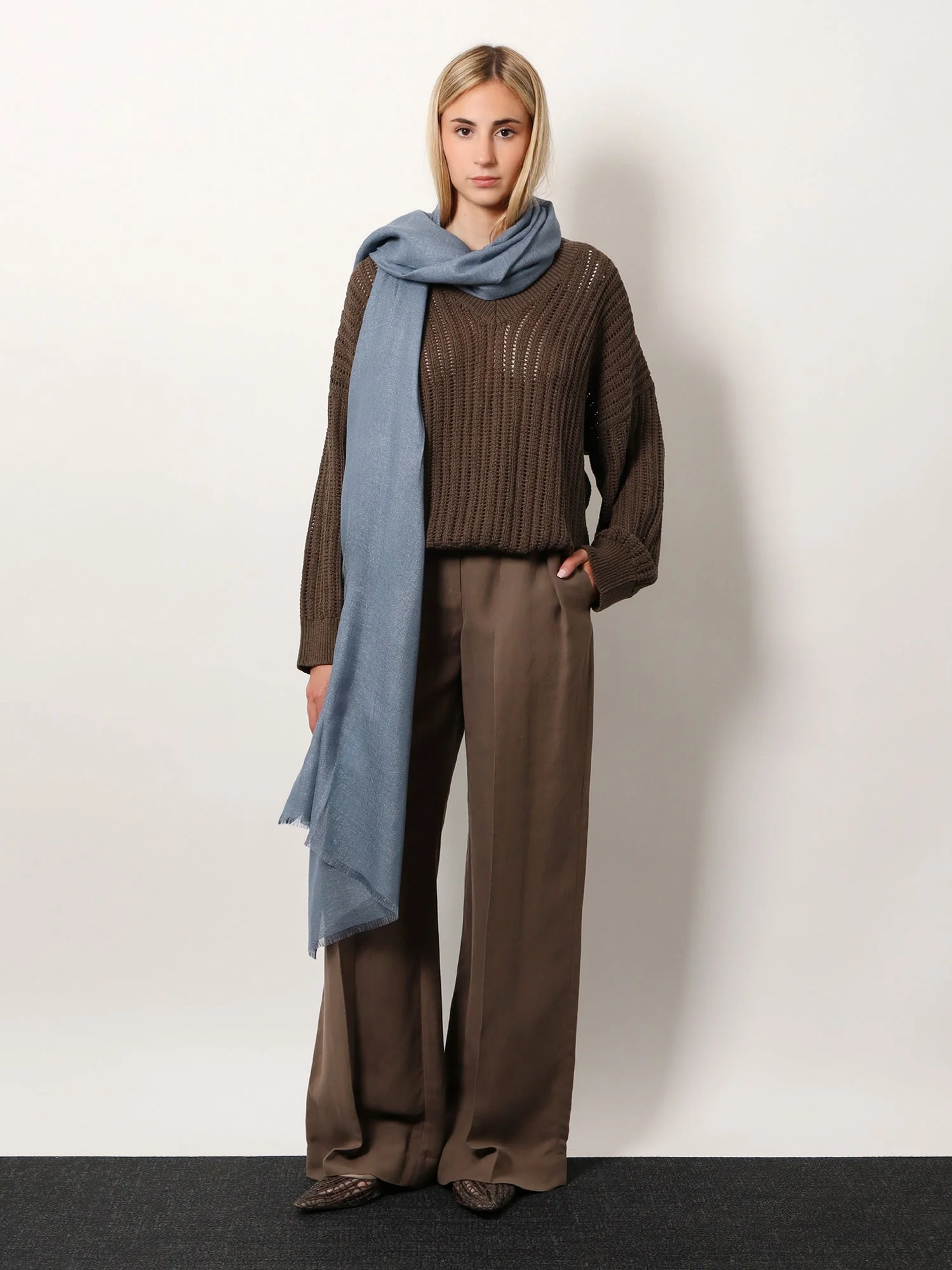 Brunello Cucinelli Cashmere And Silk Blend Scarf - Image 8