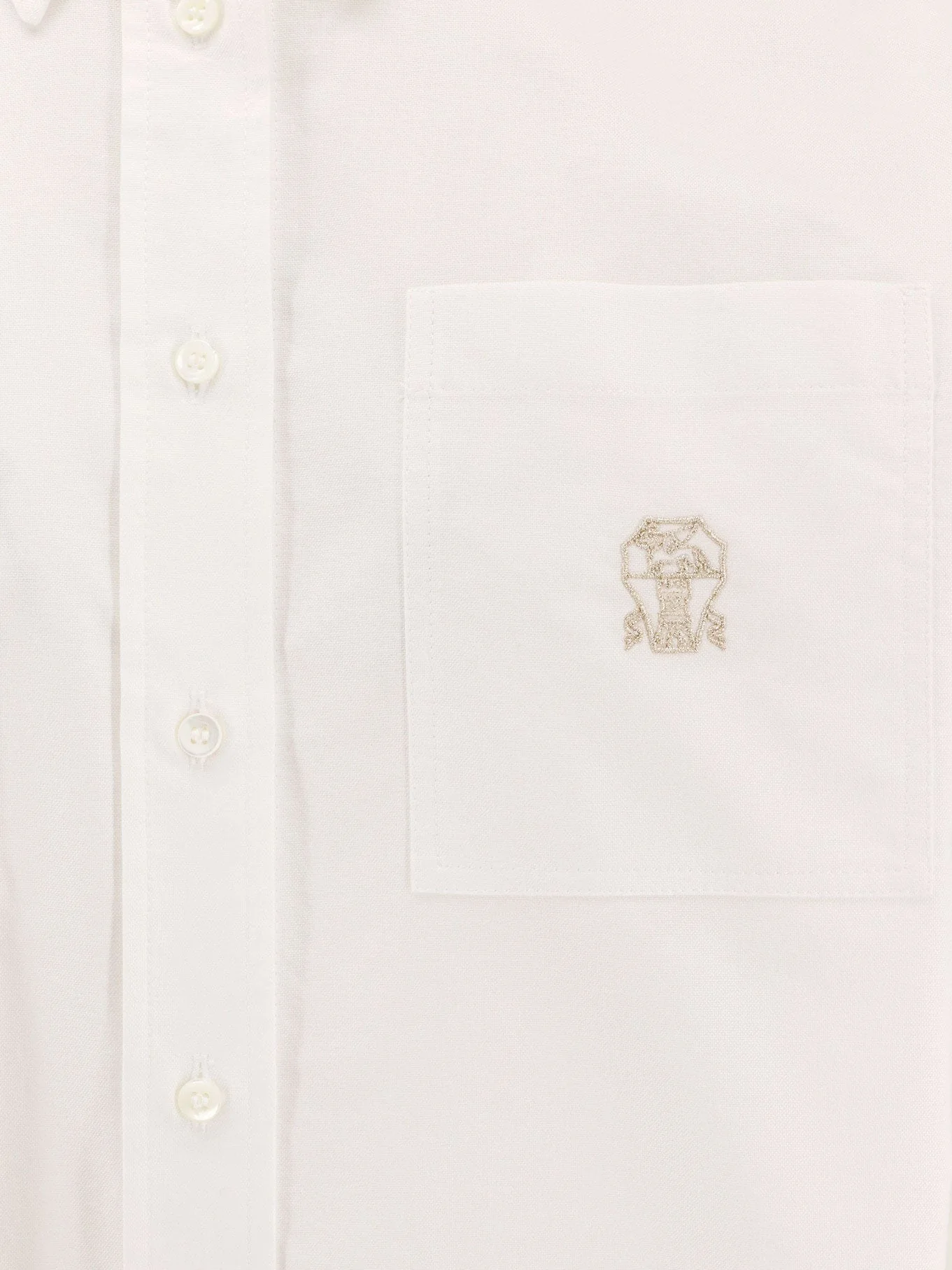 Brunello Cucinelli Cotton Shirt With Logo Embroidery - Image 3