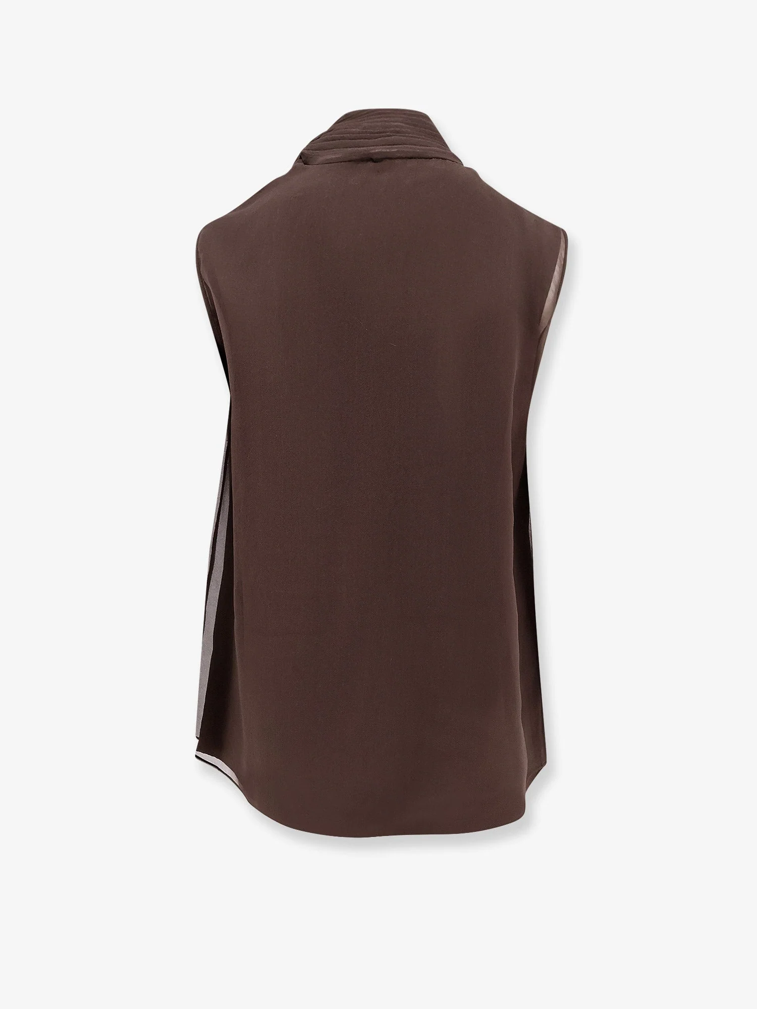 Brunello Cucinelli Crispy Silk Top With Lavallière And Monili - Image 2