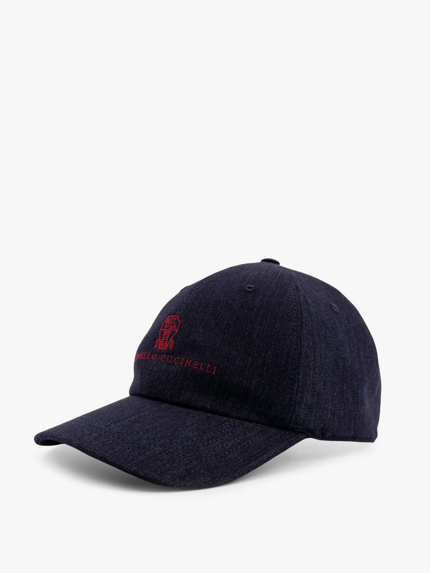 Brunello Cucinelli Denim Hat With Embroidered Logo On The Front - Image 5