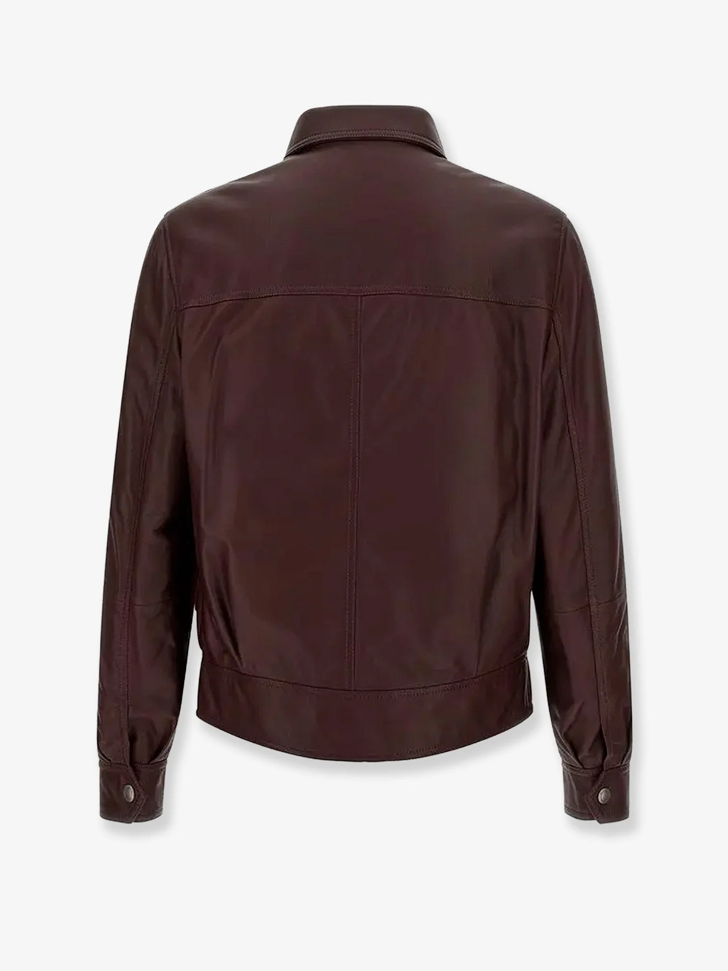 Brunello Cucinelli Leather Bomber With Padding - Image 2