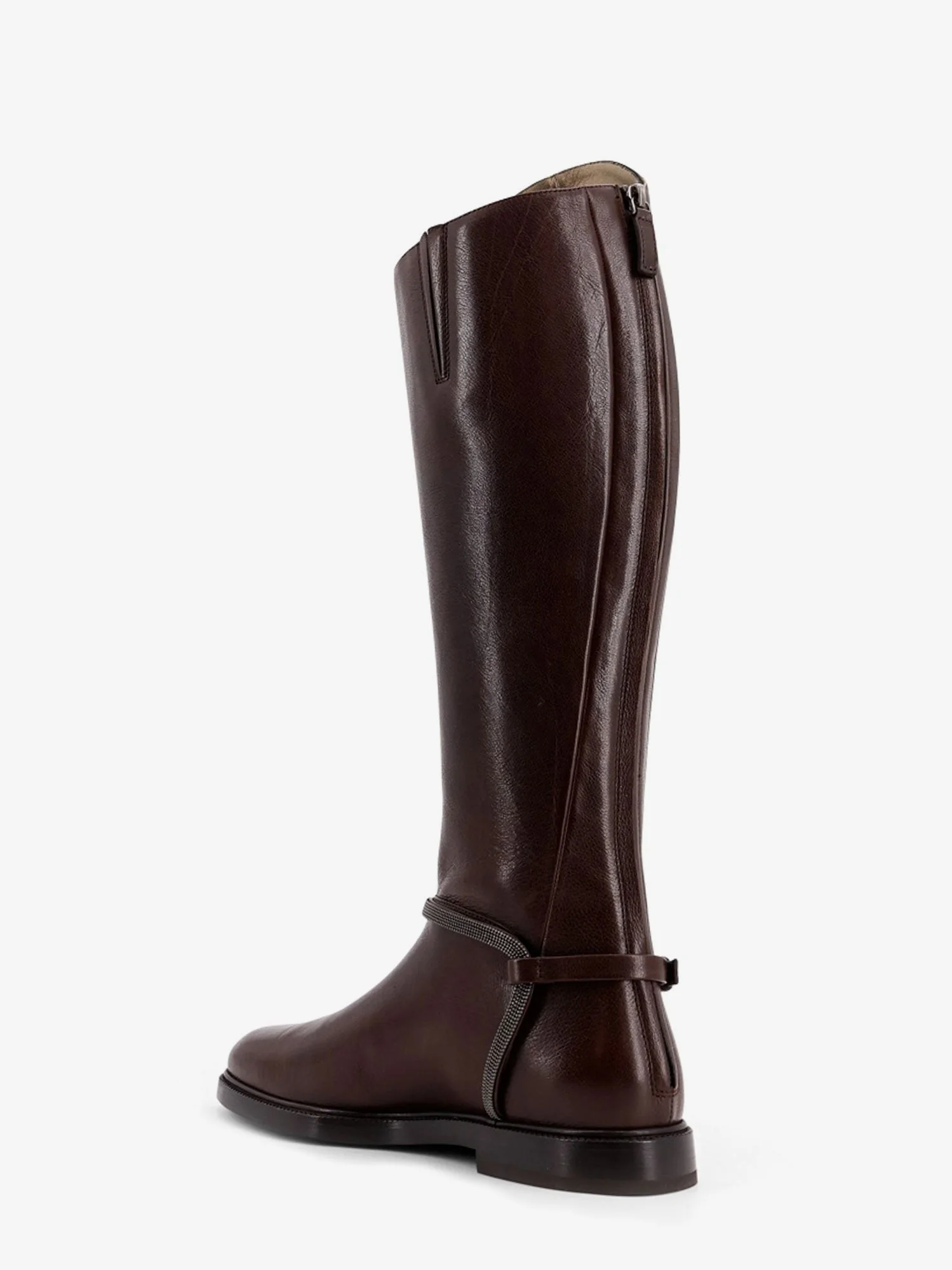 Brunello Cucinelli Leather Boots With Monili Detail - Image 3