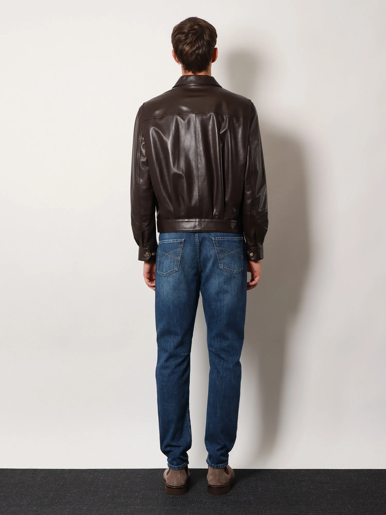 Brunello Cucinelli Leather Jacket With Pockets - Image 3
