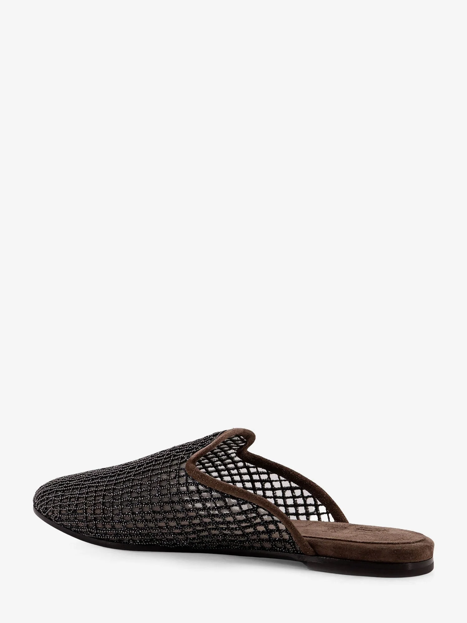 Brunello Cucinelli Mesh And Suede Sandals With Monili Details - Image 3