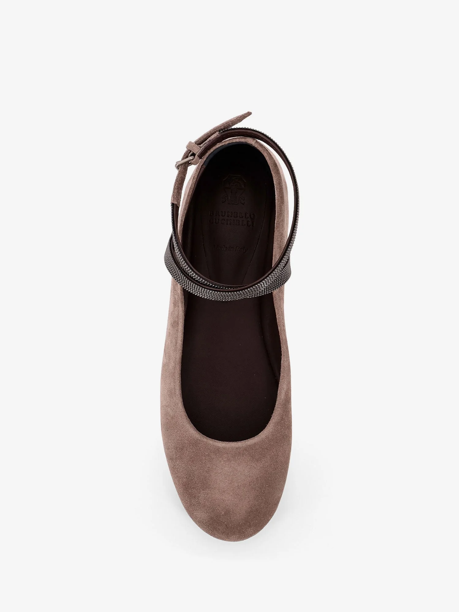 Brunello Cucinelli Suede Ballerinas With Monili Detail - Image 4