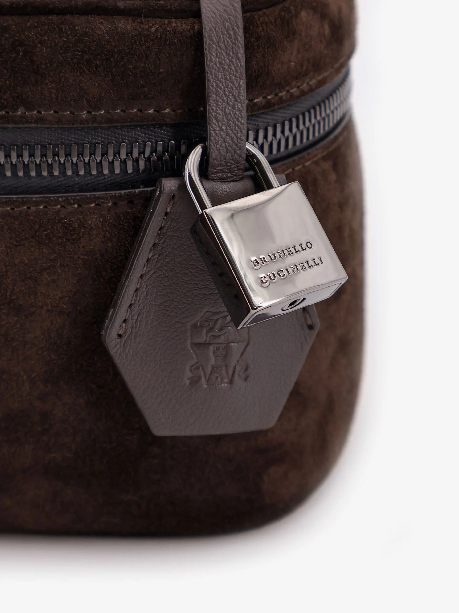Brunello Cucinelli Suede Crossbody Bag With Leather Shoulder Strap - Image 10