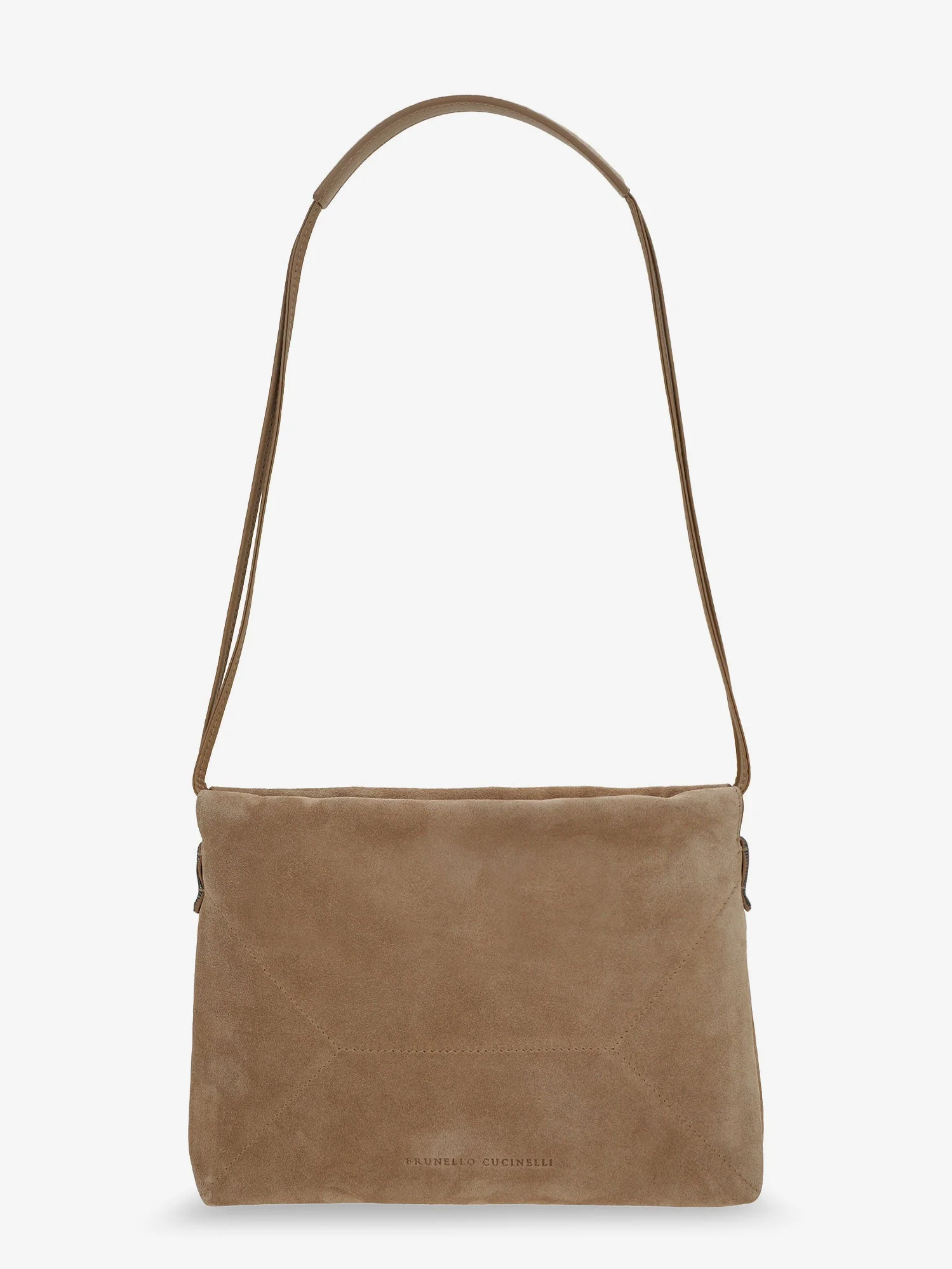 Brunello Cucinelli Suede Shoulder Bag With Logo On The Front