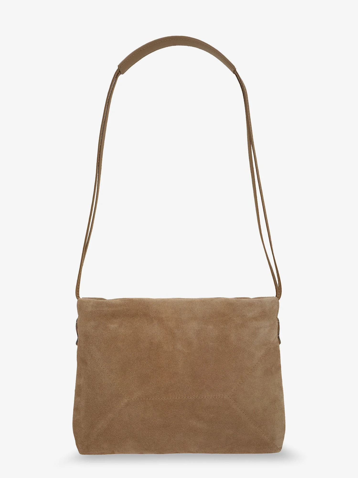 Brunello Cucinelli Suede Shoulder Bag With Logo On The Front - Image 2