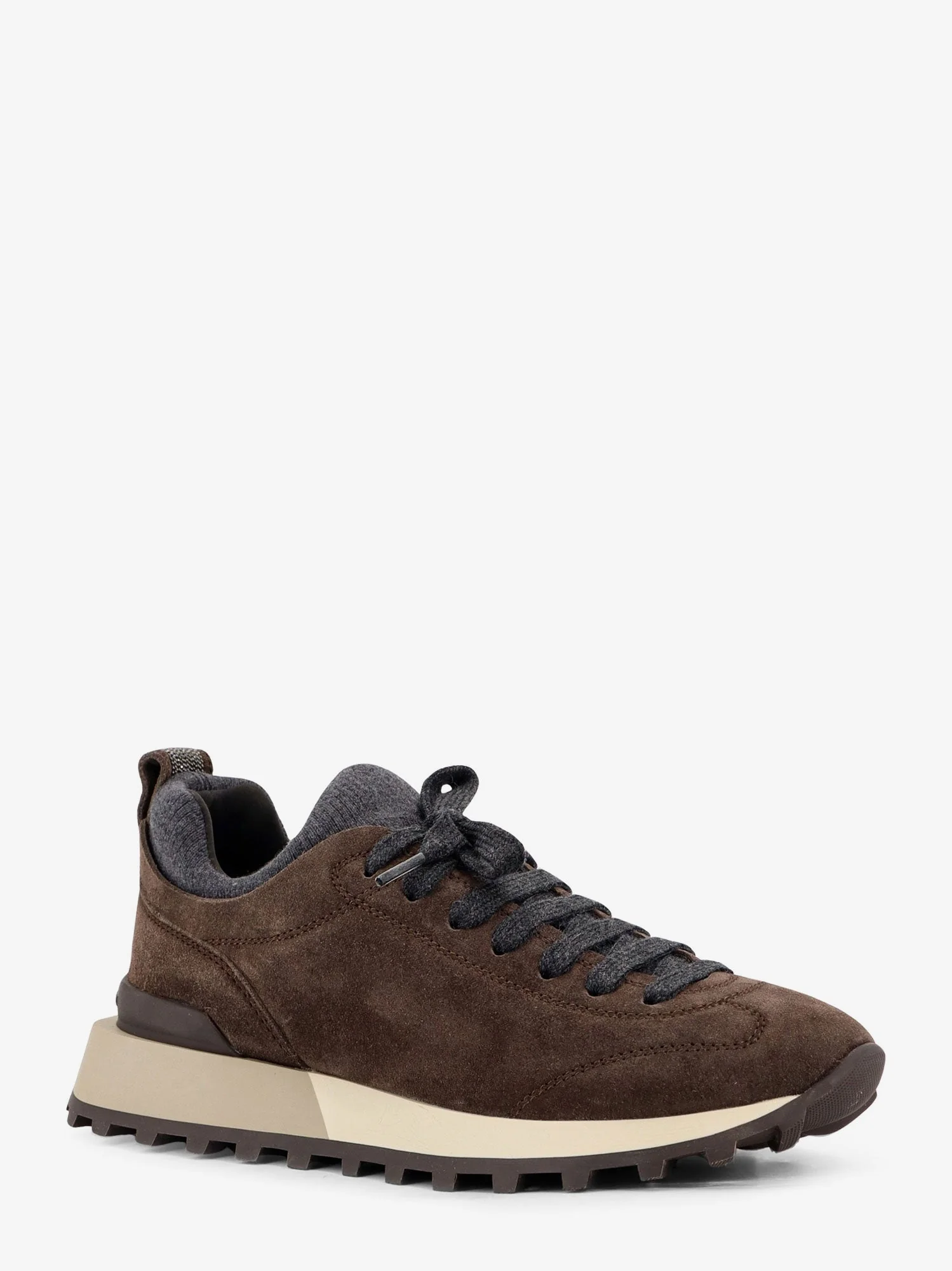 Brunello Cucinelli Suede Sneakers With Monili Detail On The Back - Image 2