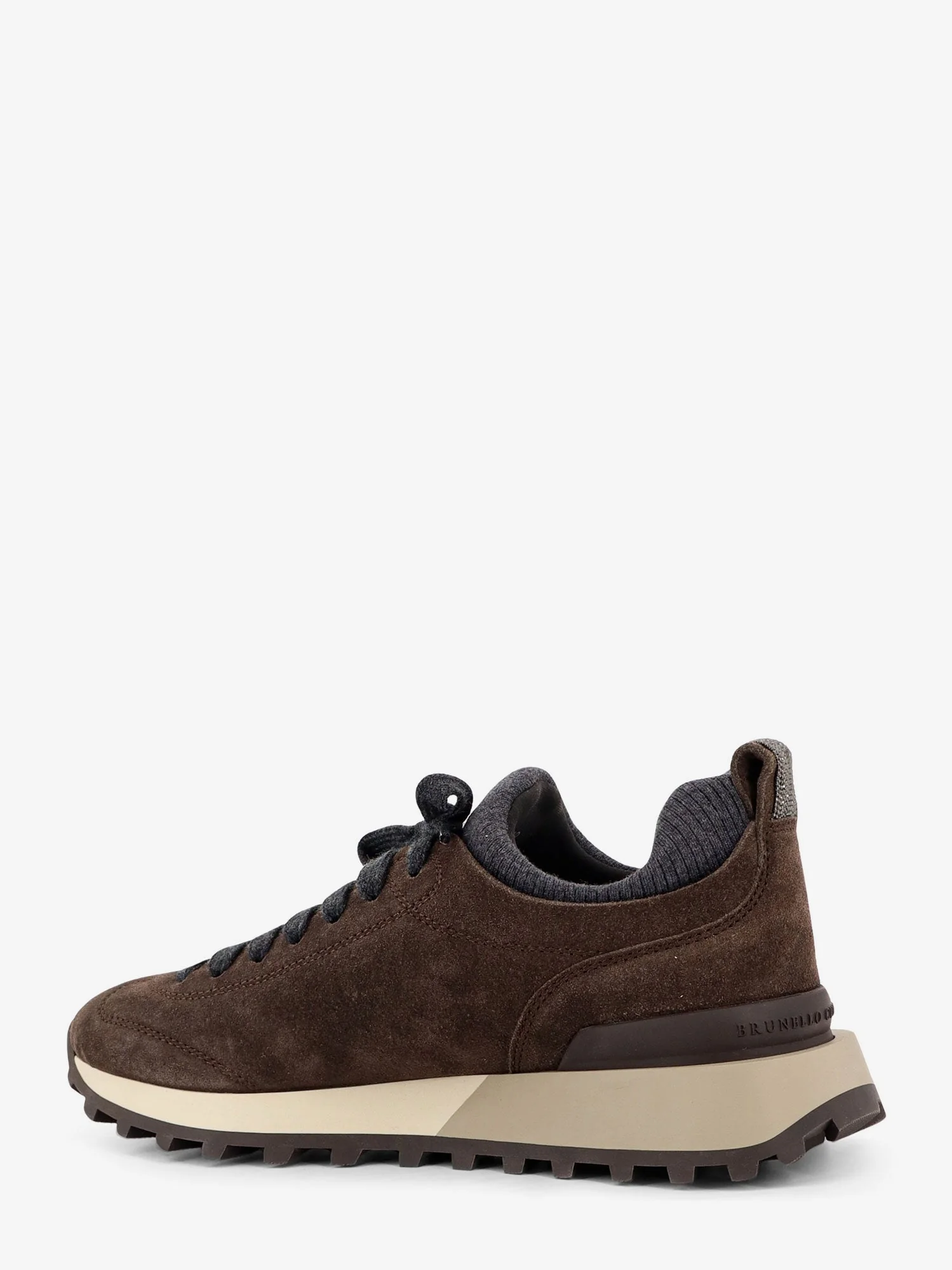 Brunello Cucinelli Suede Sneakers With Monili Detail On The Back - Image 3