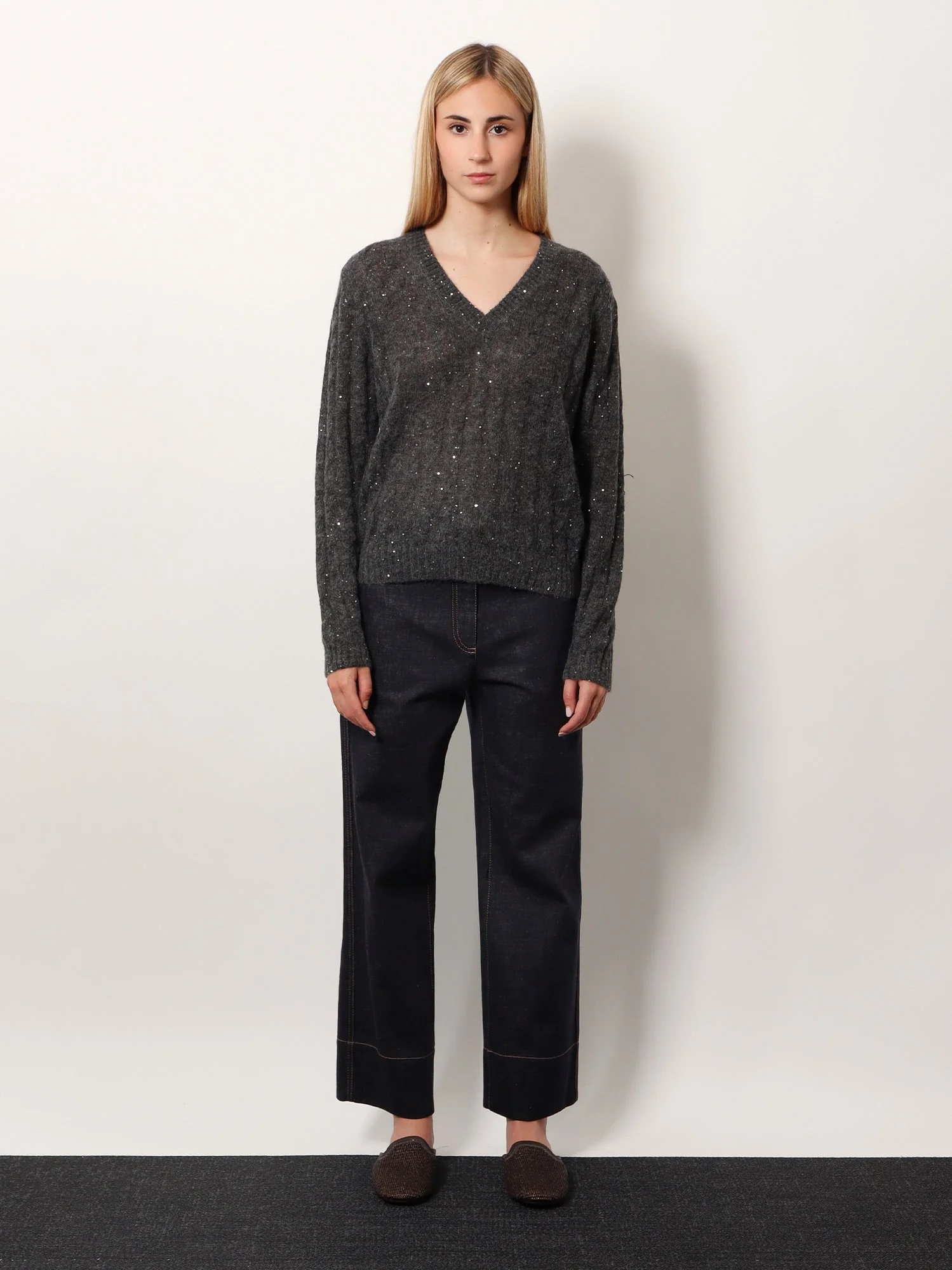 Brunello Cucinelli Wool Blend Sweater With All-Over Sequins - Image 3