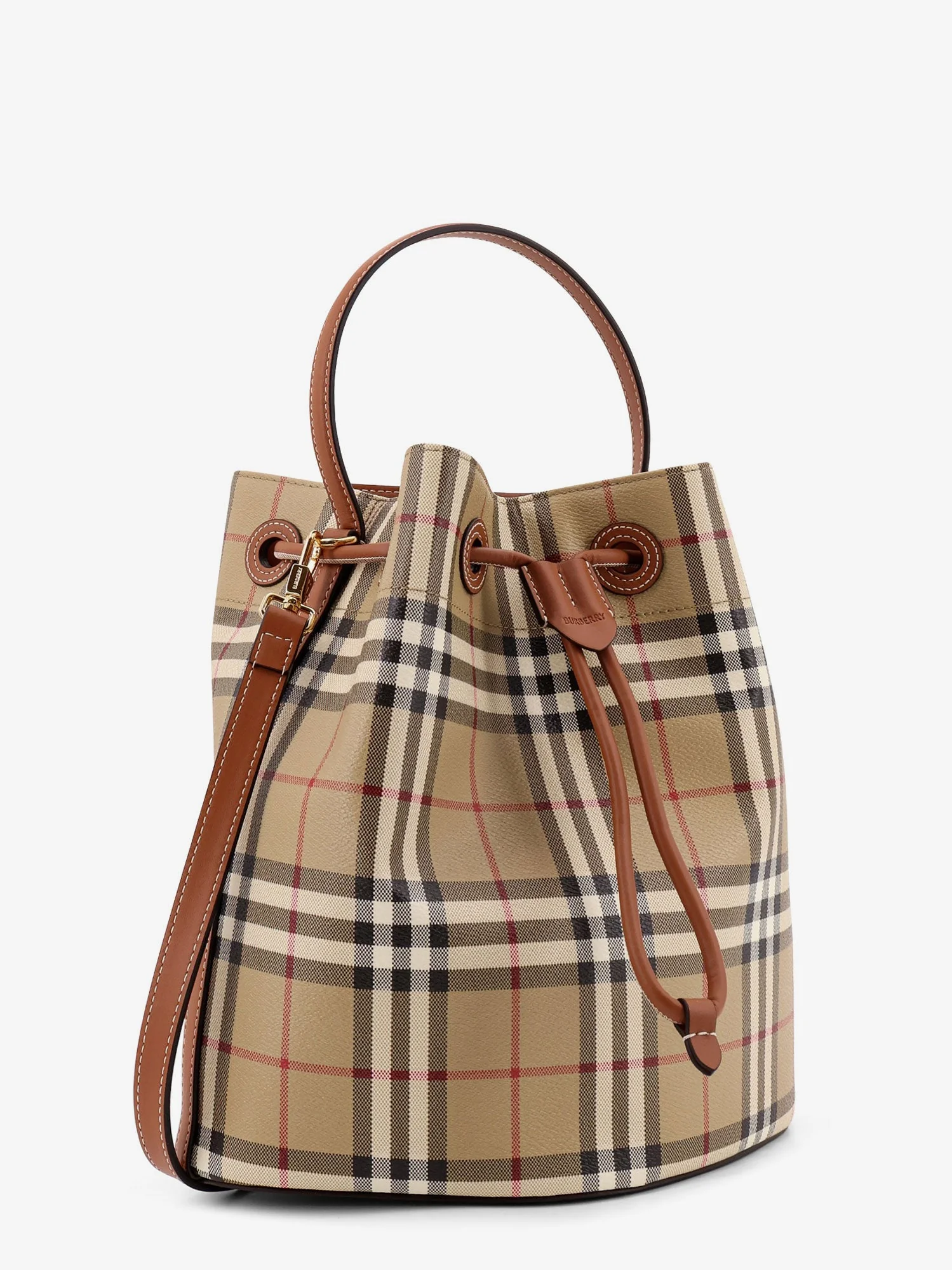 Burberry Coated Canvas Bucket Bag With Check Pattern - Image 3