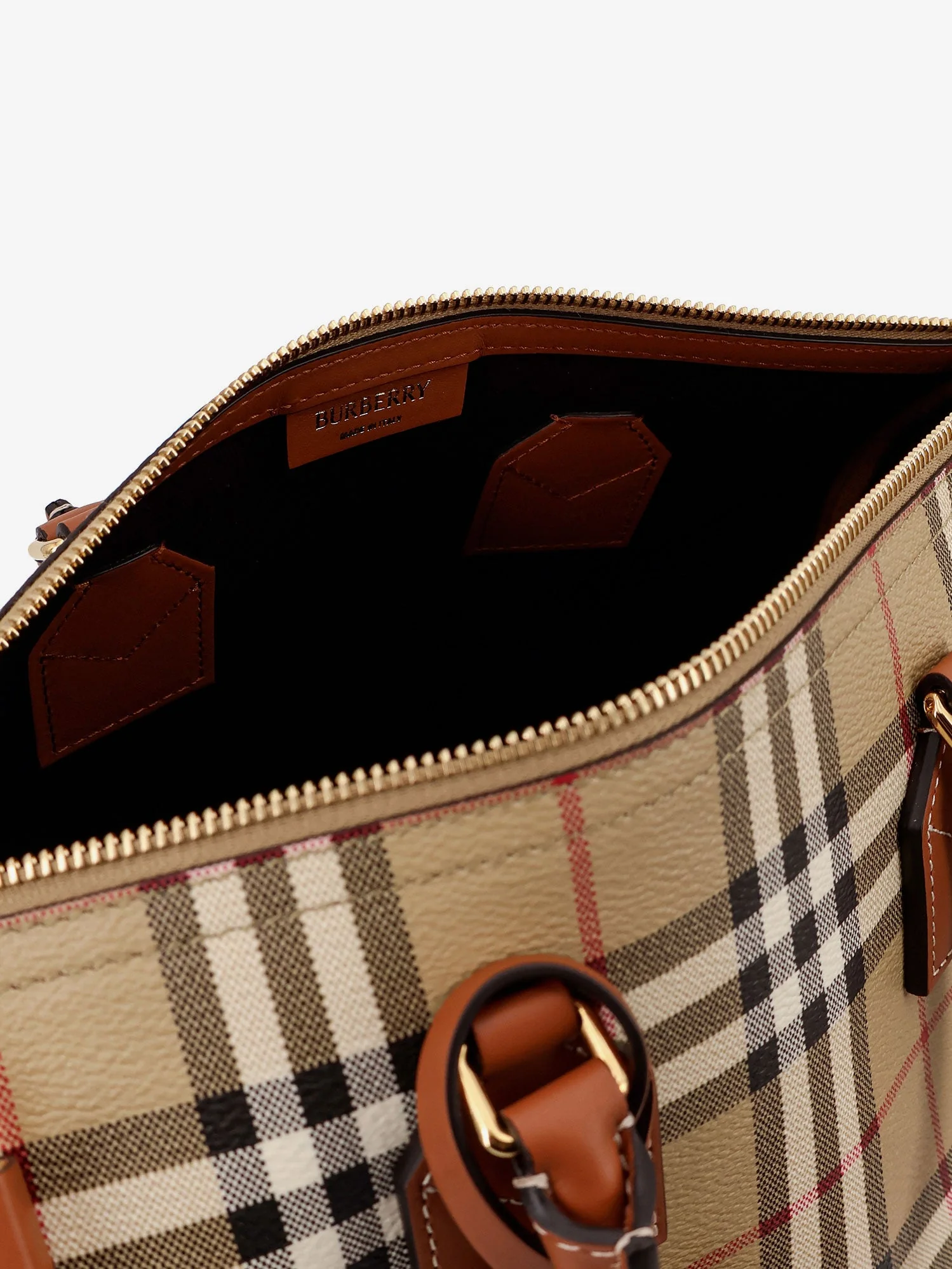 Burberry Coated Canvas Handbag With Check Pattern - Image 4