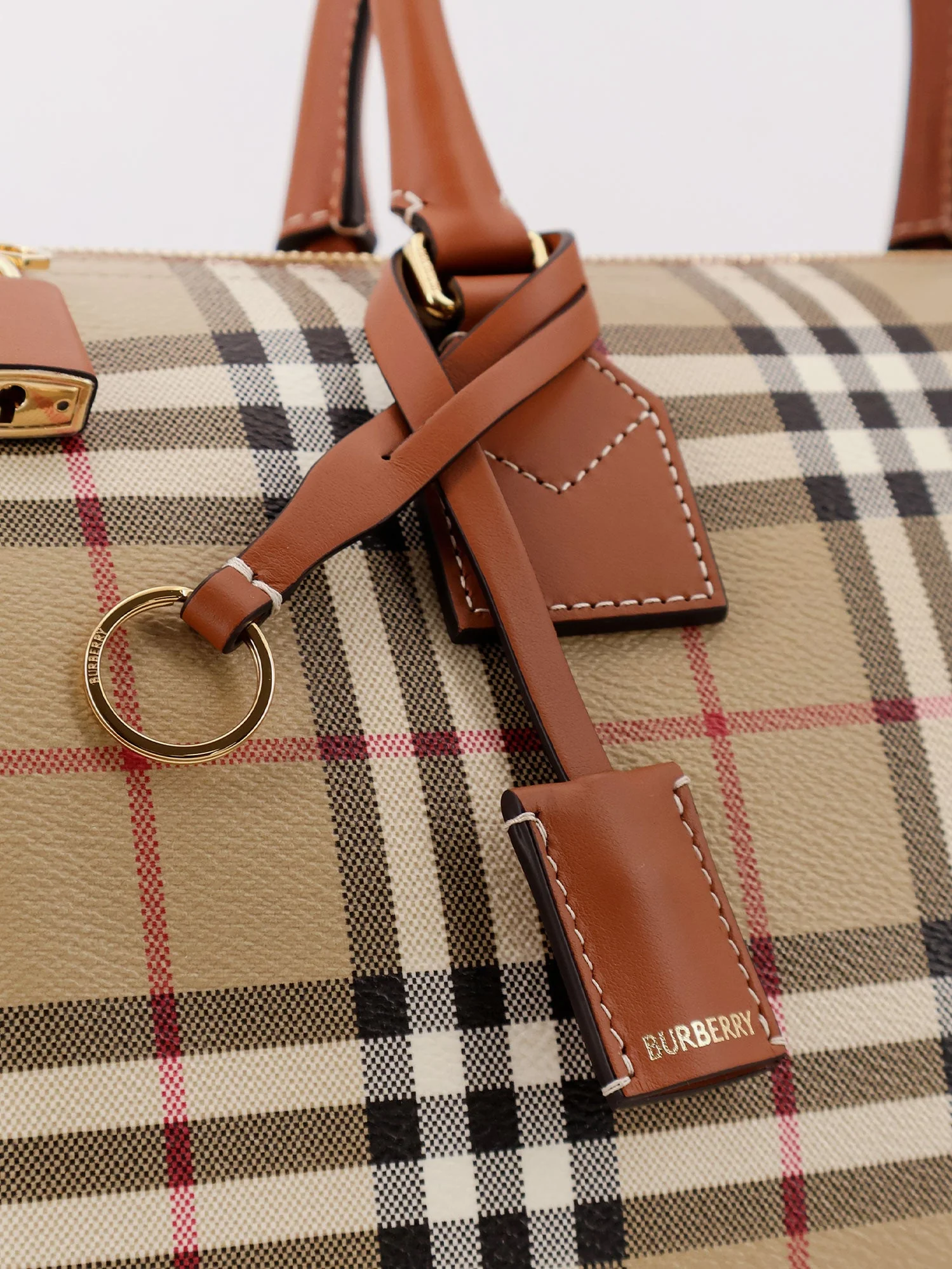 Burberry Coated Canvas Handbag With Check Pattern - Image 5
