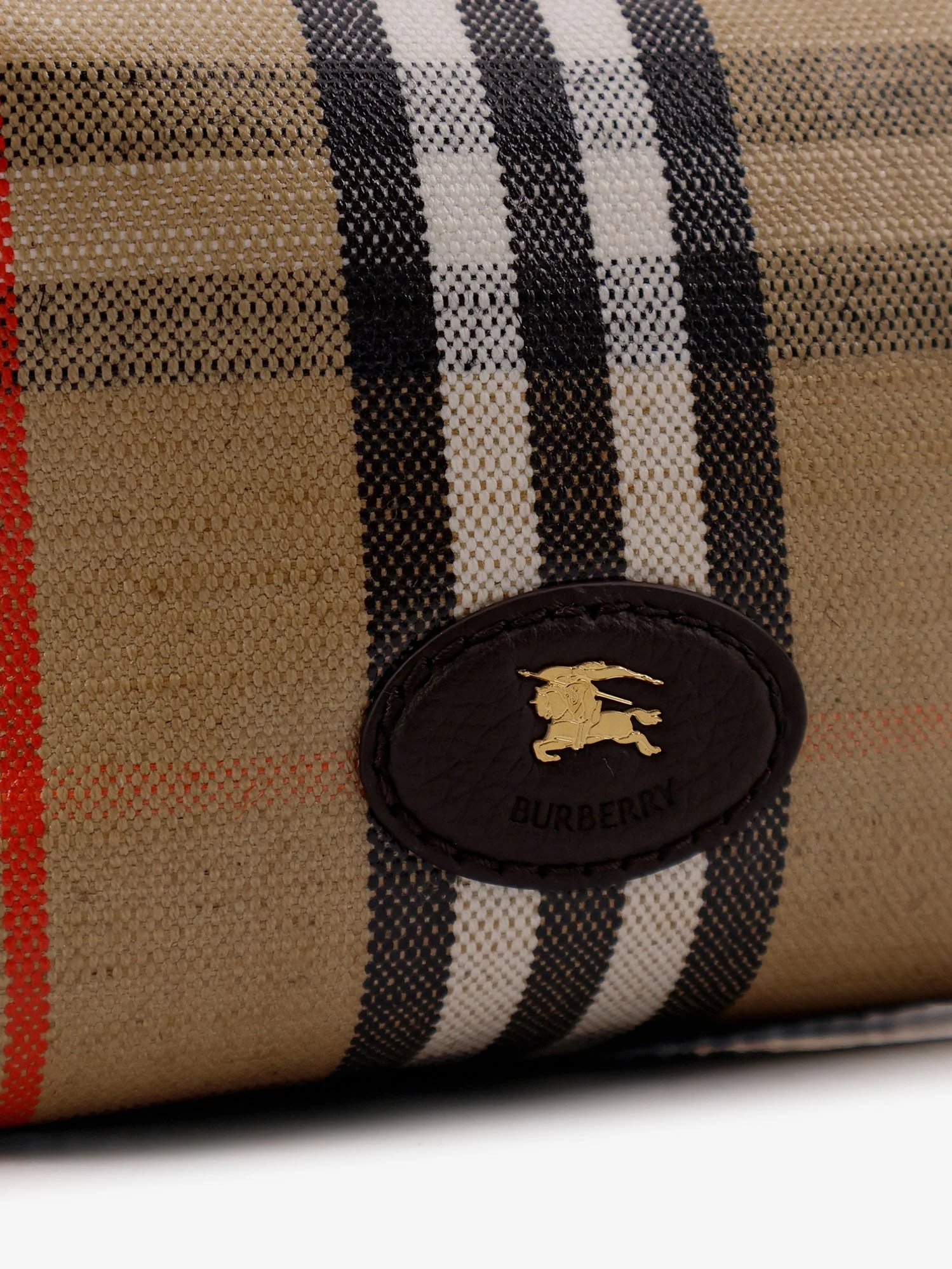Burberry Coated Canvas Handbag With Check Pattern - Image 5