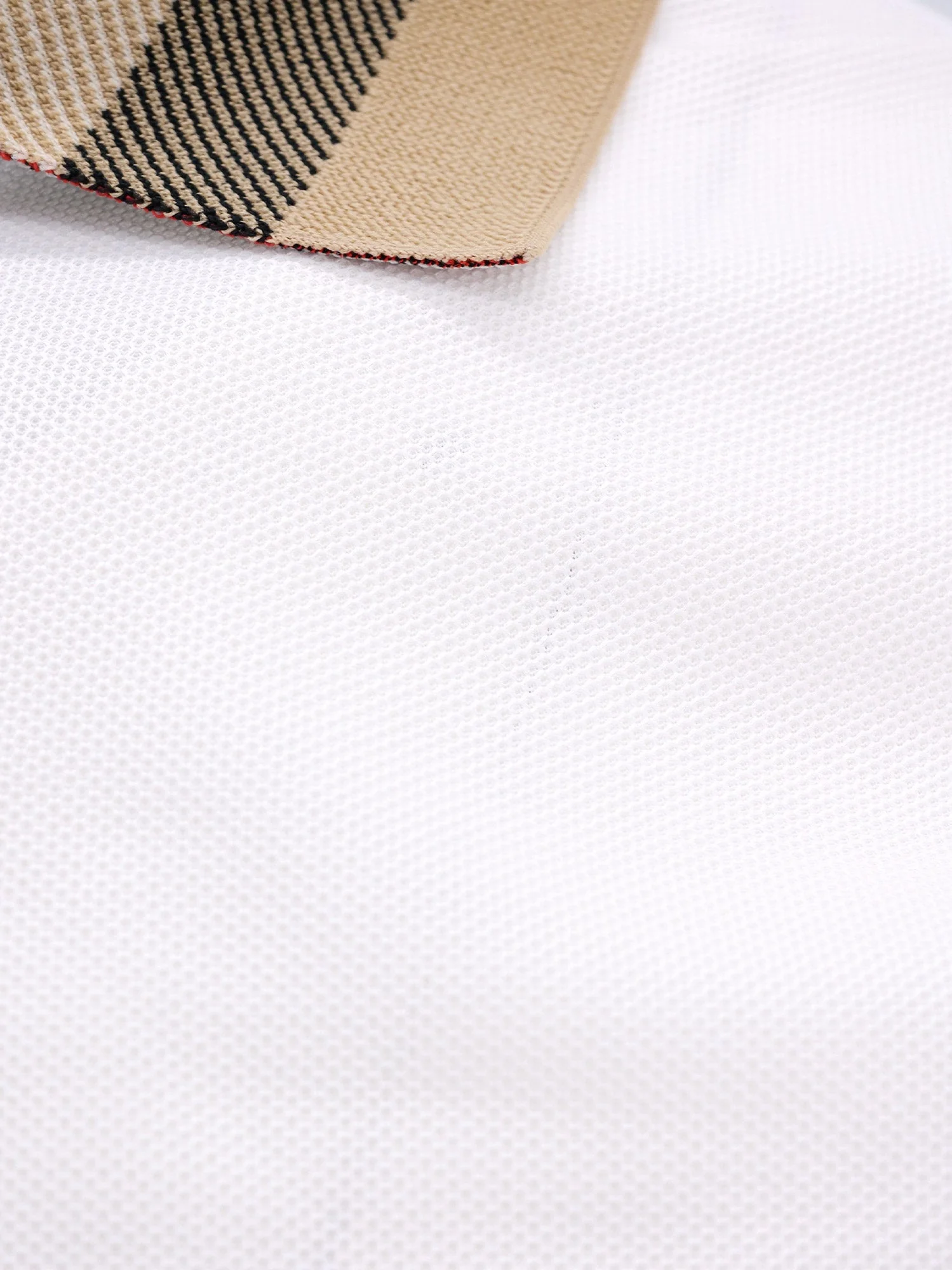 Burberry Cotton Polo Shirt With Check Collar Detail - Image 3