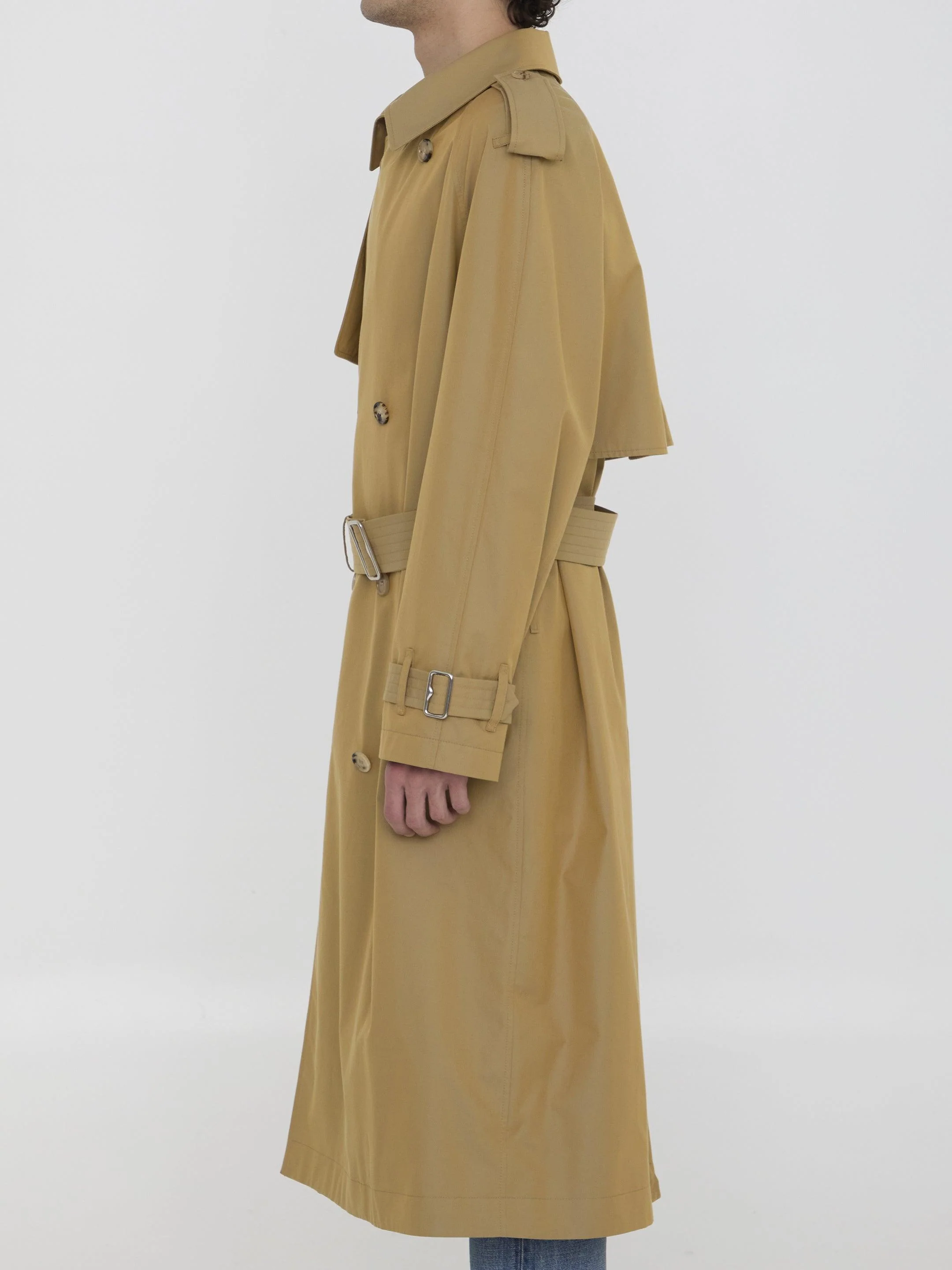 Burberry Gabardine Long Trench Coat - Image 3