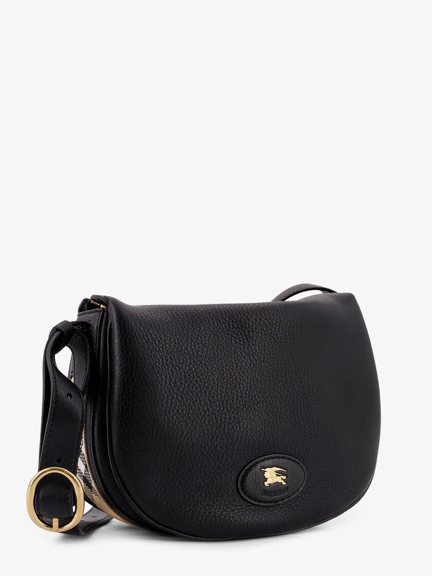 Burberry Hammered Leather Crossbody Bag With Logo Patch - Image 3