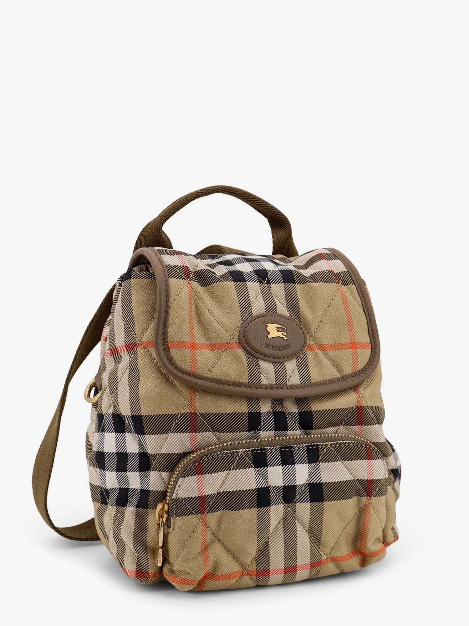 Burberry Horseshoe Check Nylon Backpack - Image 3
