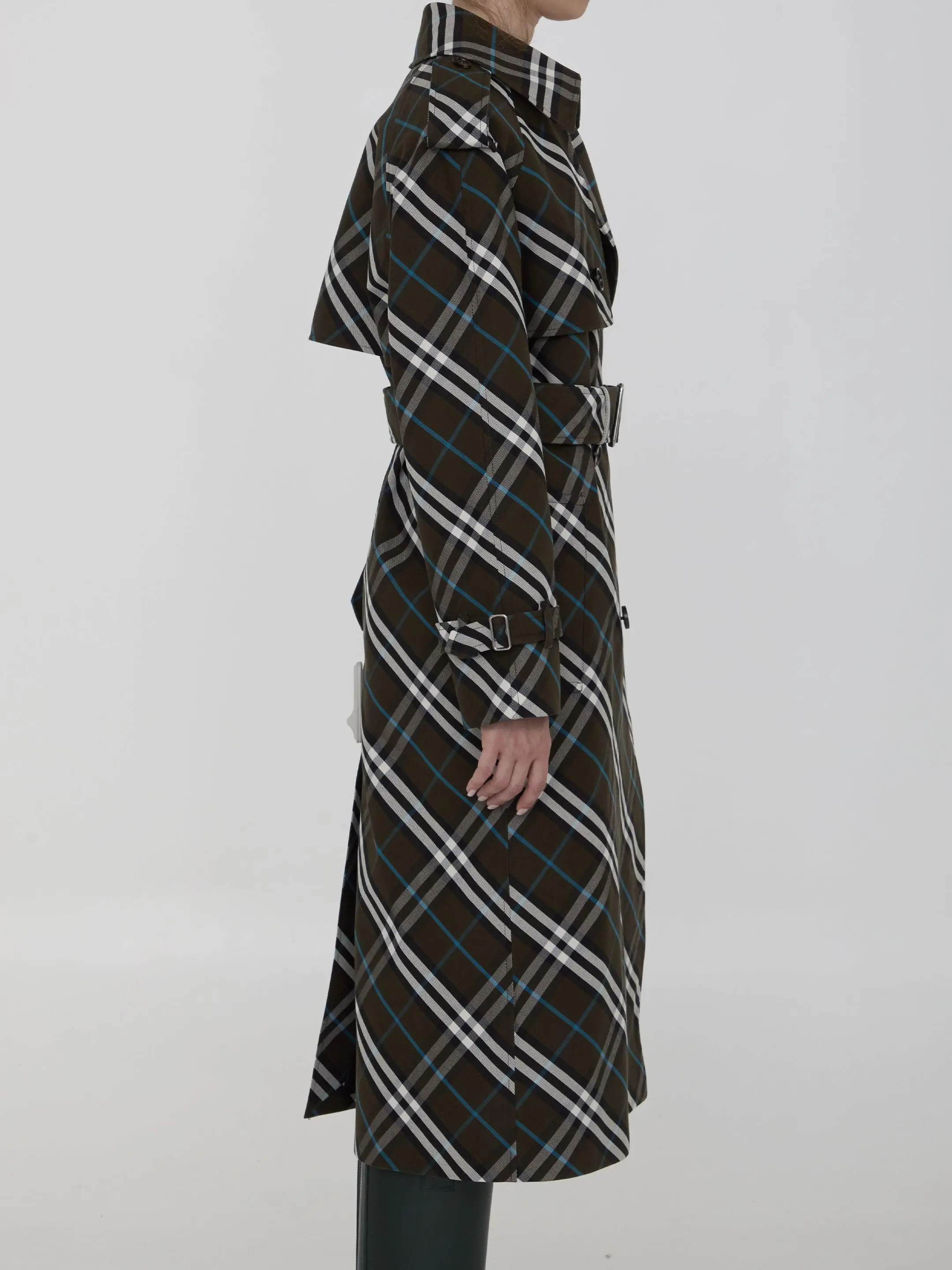 Burberry Long Trench Coat In Cotton Blend - Image 3