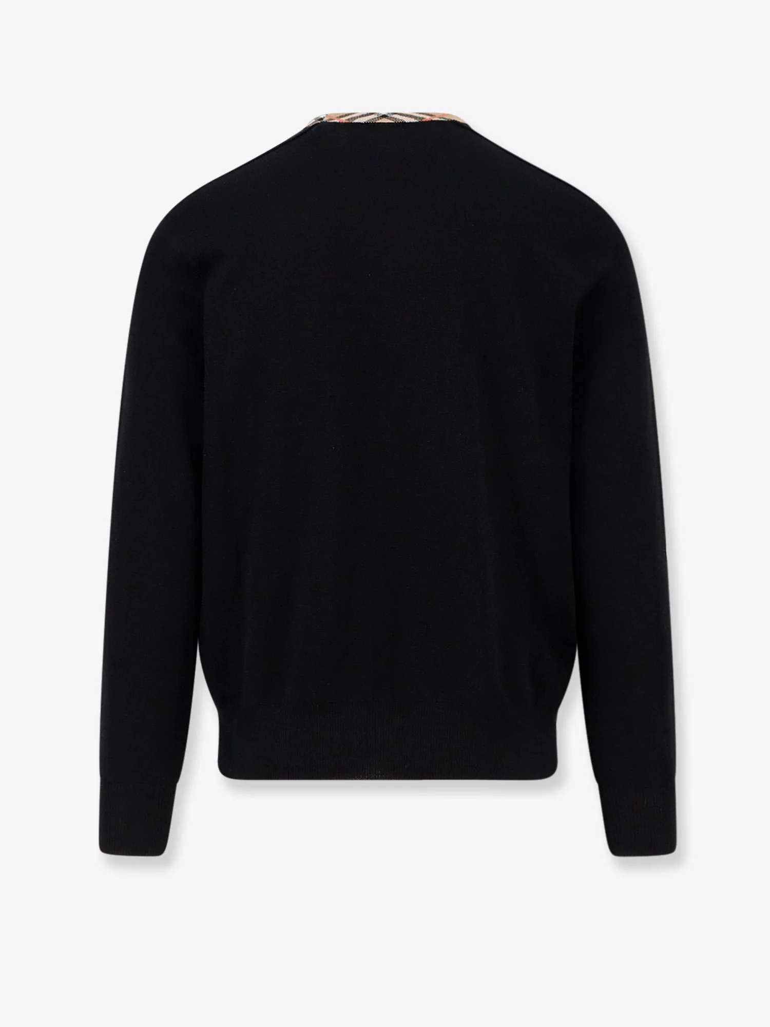 Burberry Wool Sweater With Check Profiles - Image 4