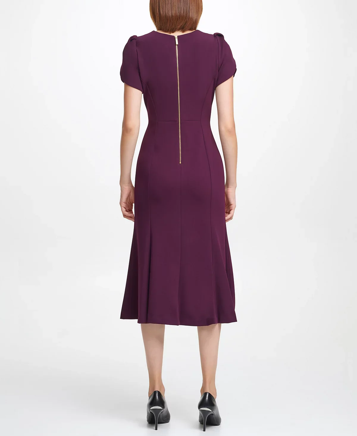 Calvin Klein Women's Short-Sleeve Midi Dress in Purple - Image 2