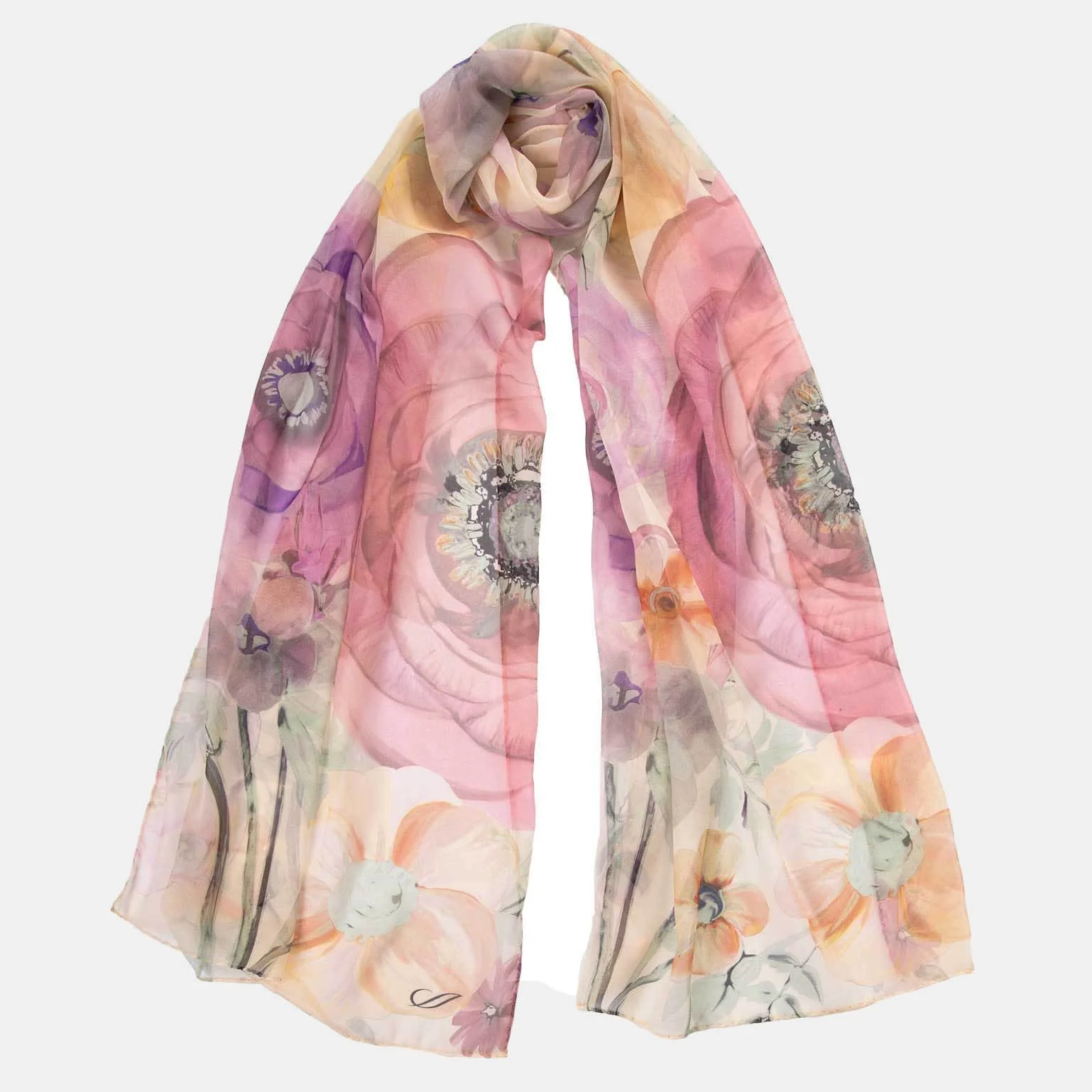 Elizabetta Campo de' Fiori - Long Sheer Silk Scarf - Mauve